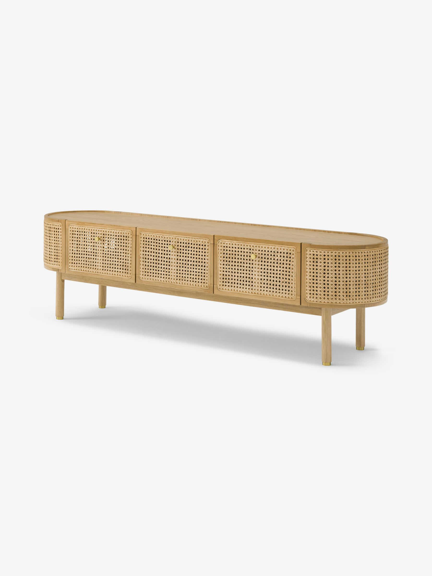 Ankhara TV Unit in Natural Oak and Rattan - Image 1 of 3