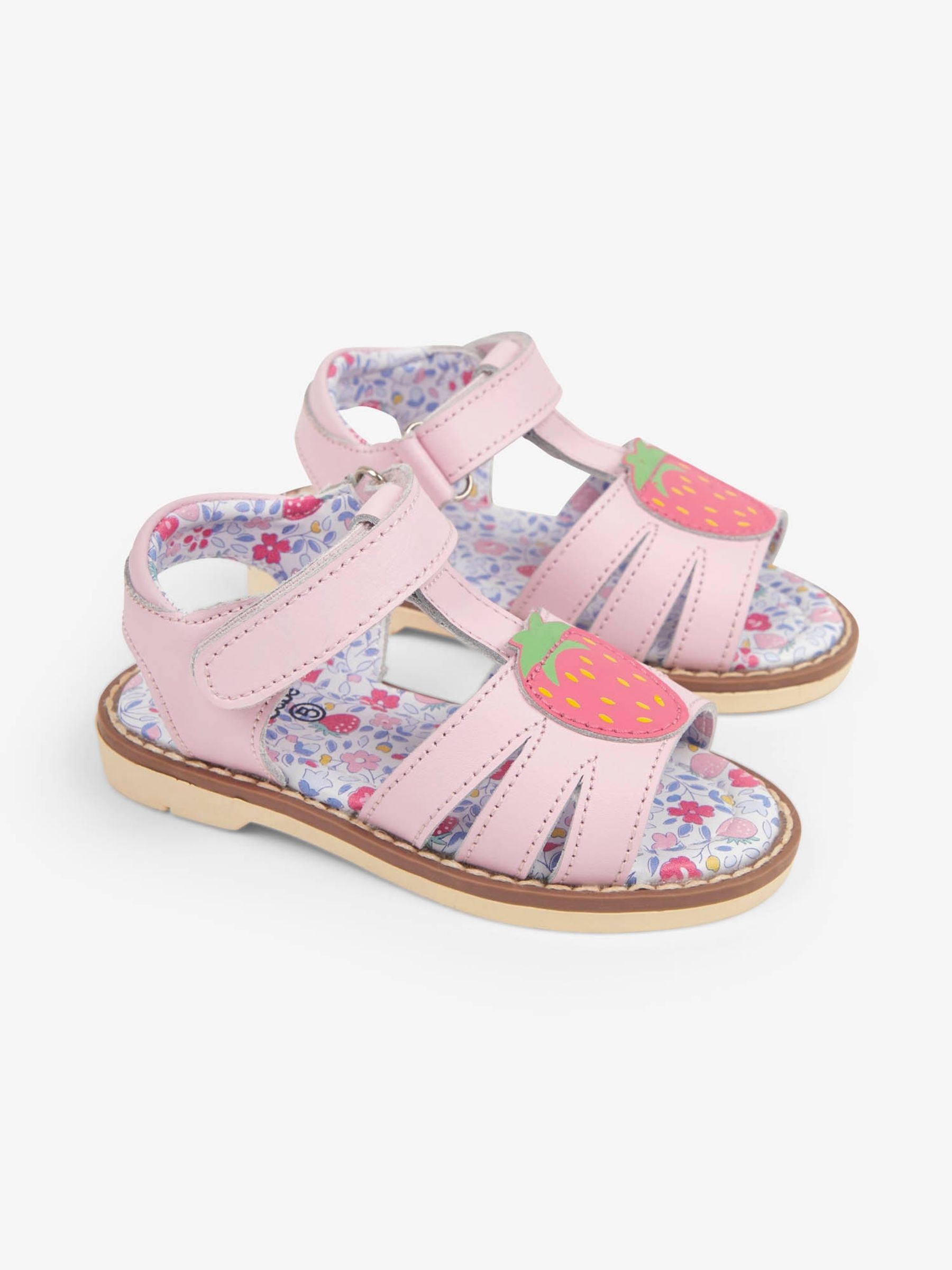 Pink Strawberry Appliqué Sandals - Image 5 of 10