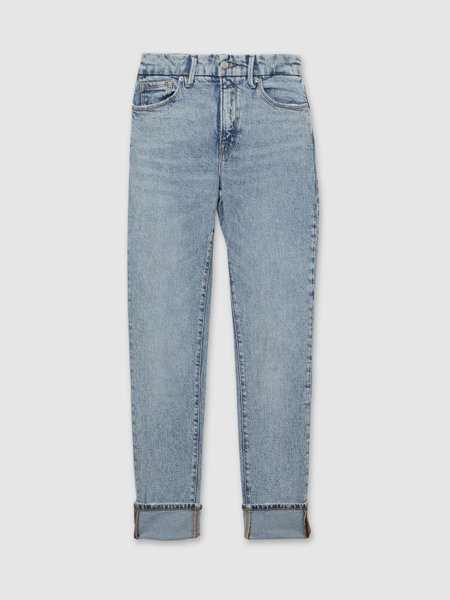 Cropped Denim Jeans in Mid Blue - Image 2 of 6
