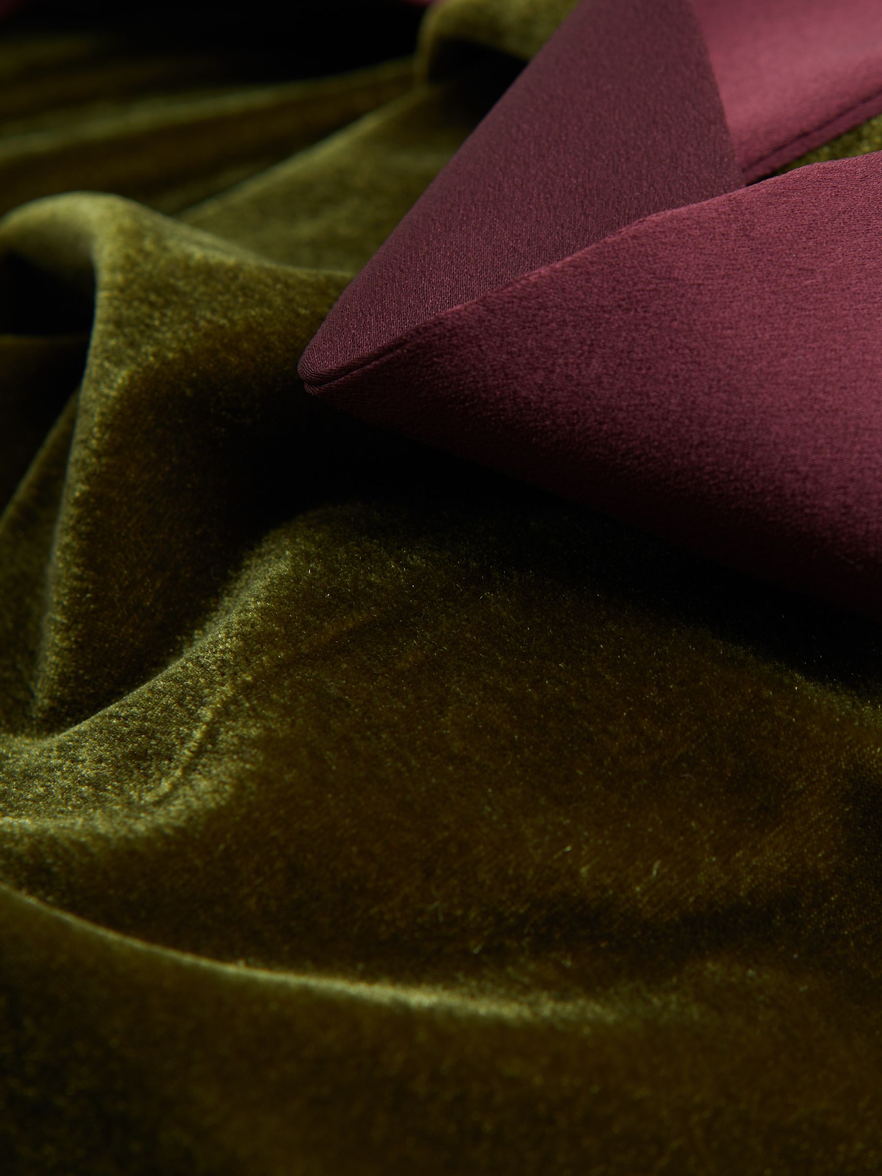 Florere Velvet Tie Neck Midi Dress in Olive - Image 5 of 5