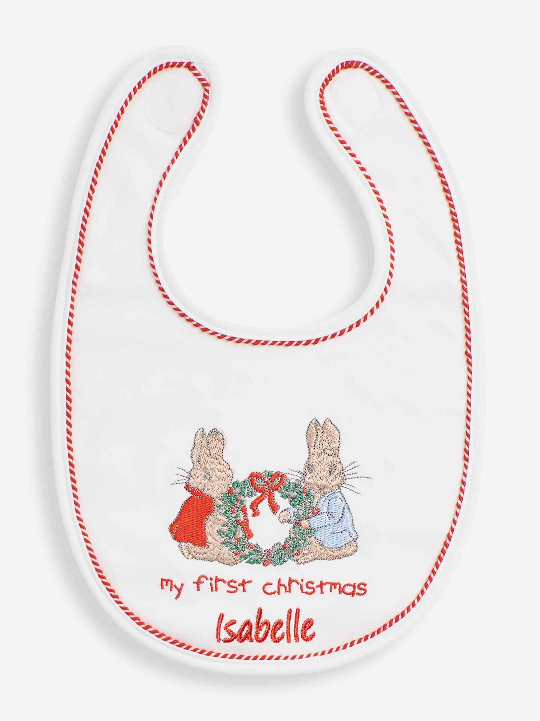 White Peter Rabbit Christmas Bib - Image 2 of 3