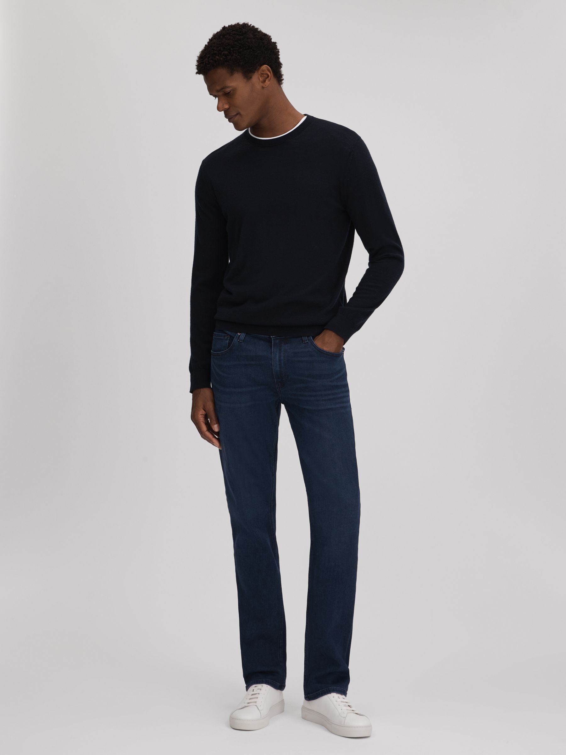 Paige Regular Fit Straight Leg Jeans in Damon - Image 3 of 5