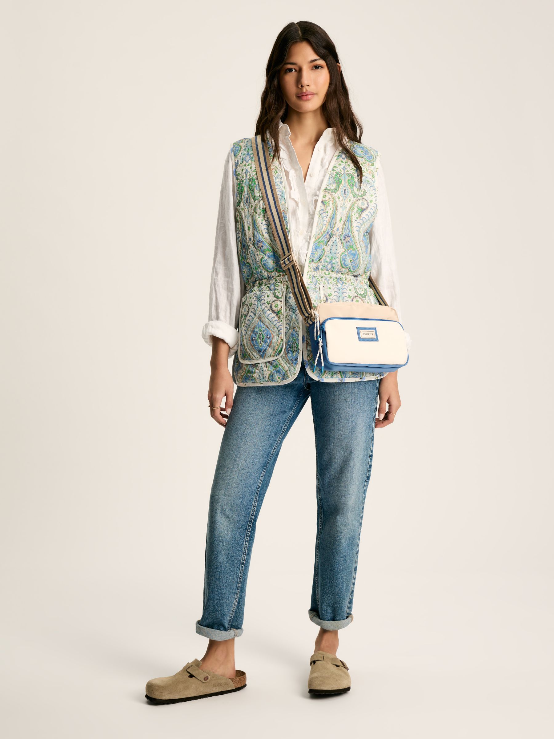 Marlow Cream/Blue Lightweight Cross Body Bag - Image 2 of 7