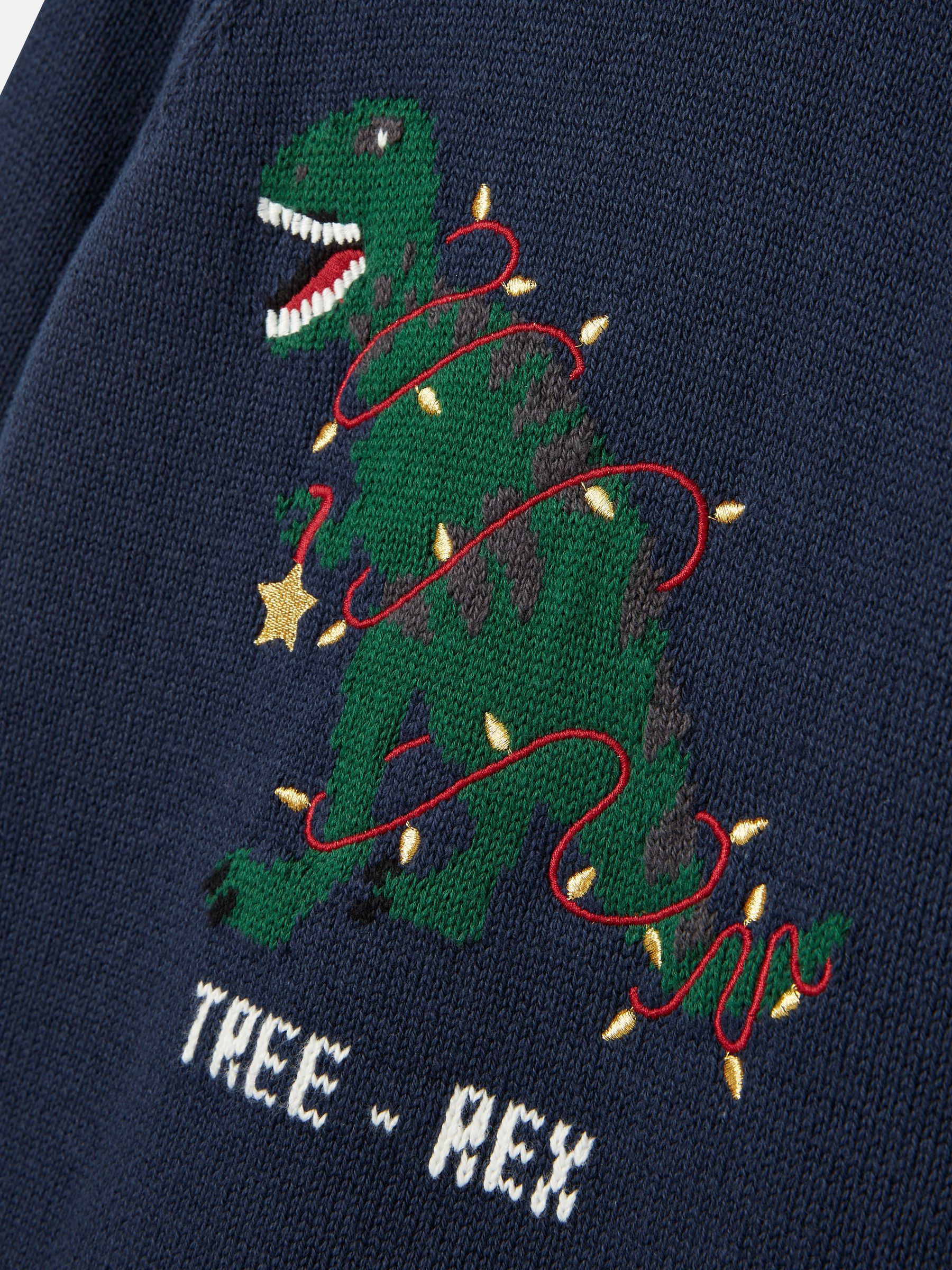 The Cracking Knit Navy Blue Festive Knitted Jumper - Image 2 of 5