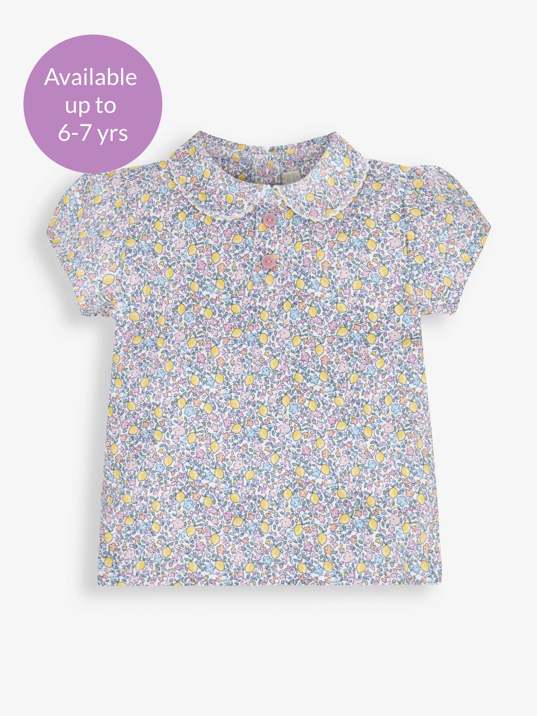 Lemon Ditsy Print Peter Pan Collar T-Shirt - Image 3 of 3