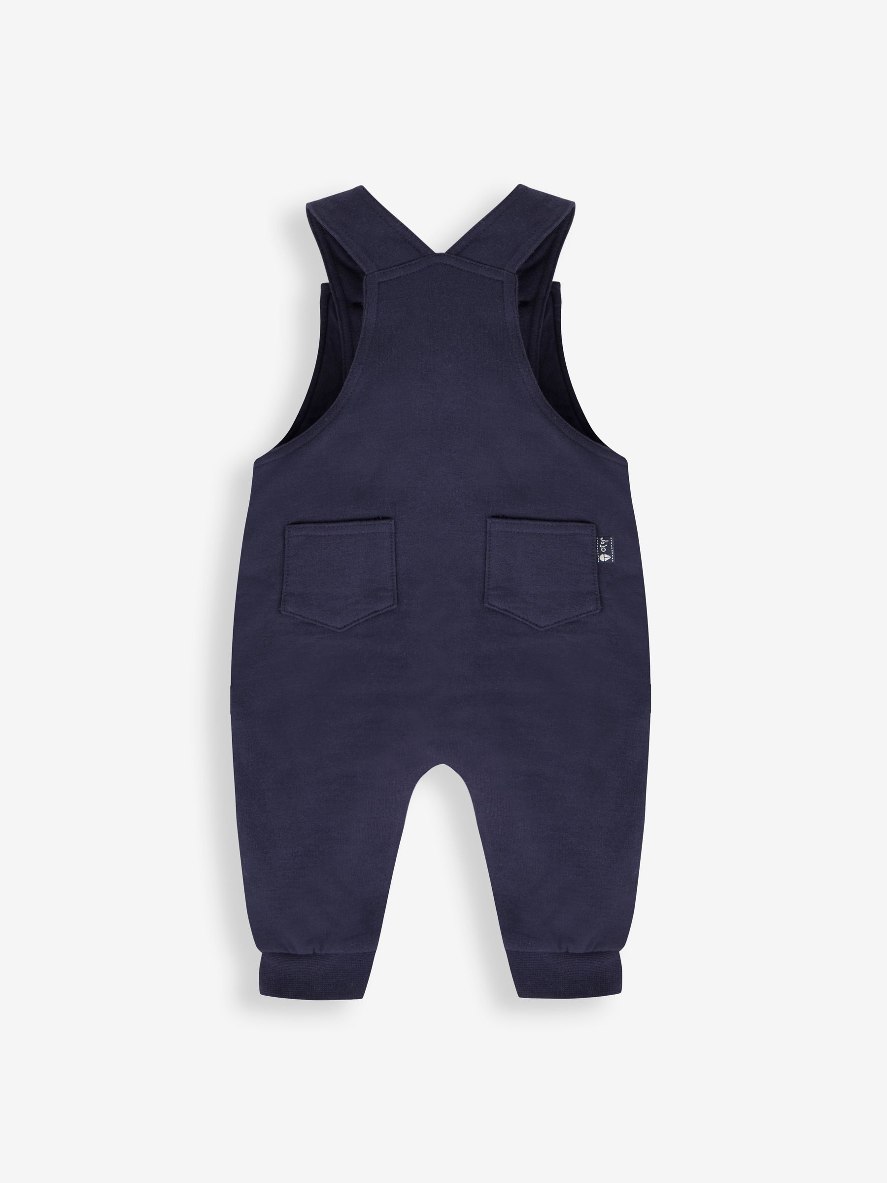Navy Blue Highland Cow Boys' Sausage Dog Appliqué Pocket Dungarees & Top Set - Image 3 of 5