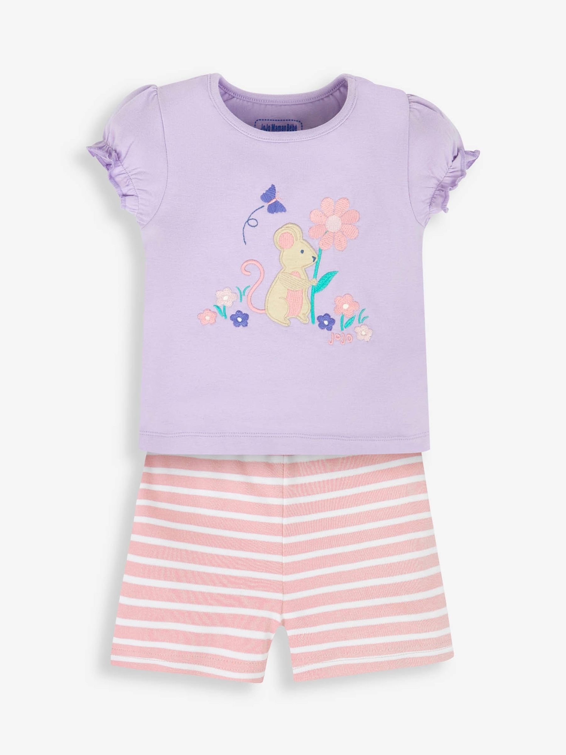Cream Girls' 2-Pack Bunny Floral Jersey Pyjamas - Image 2 of 9