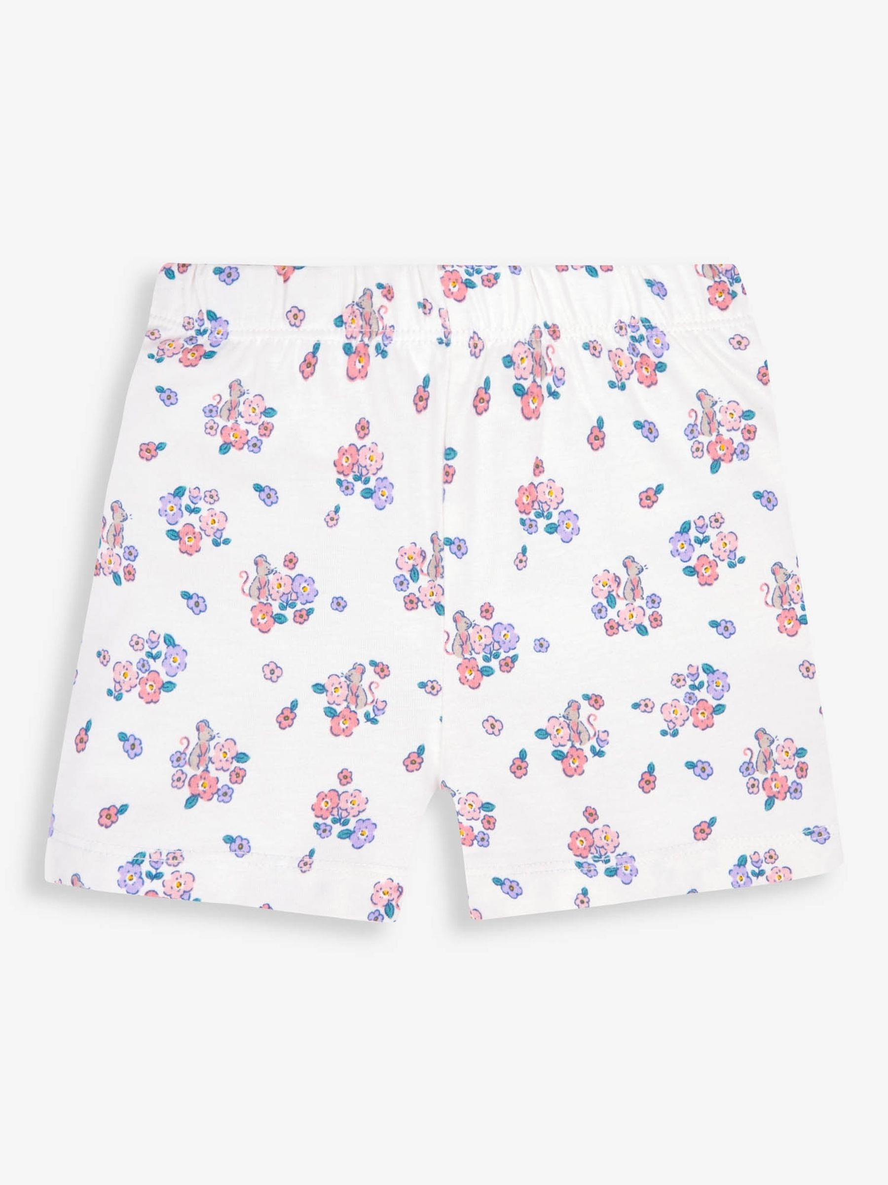 Cream Girls' 2-Pack Bunny Floral Jersey Pyjamas - Image 7 of 9