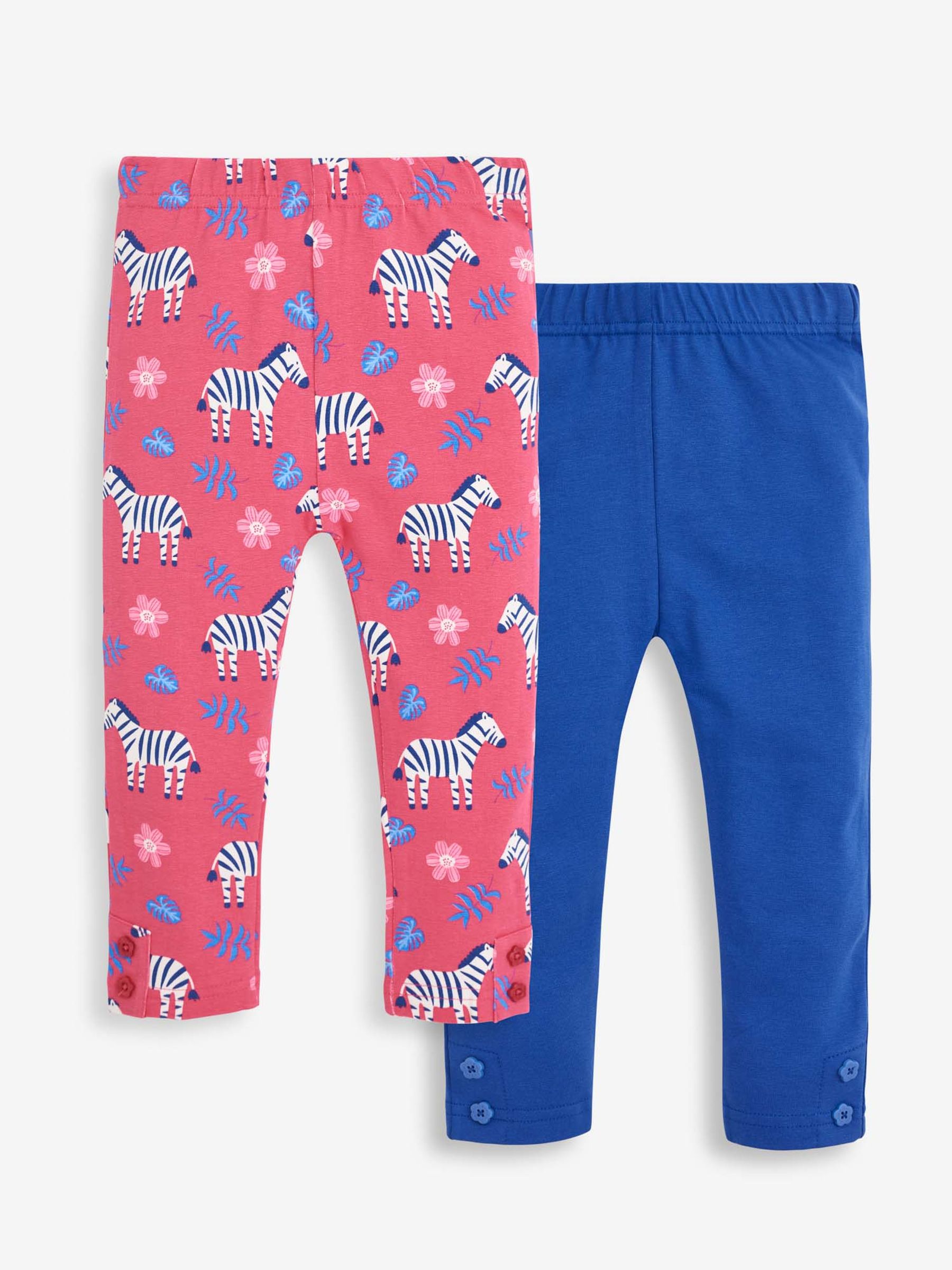 Orchid Girls Zebra Print & Blue Leggings 2-Pack - Image 1 of 7