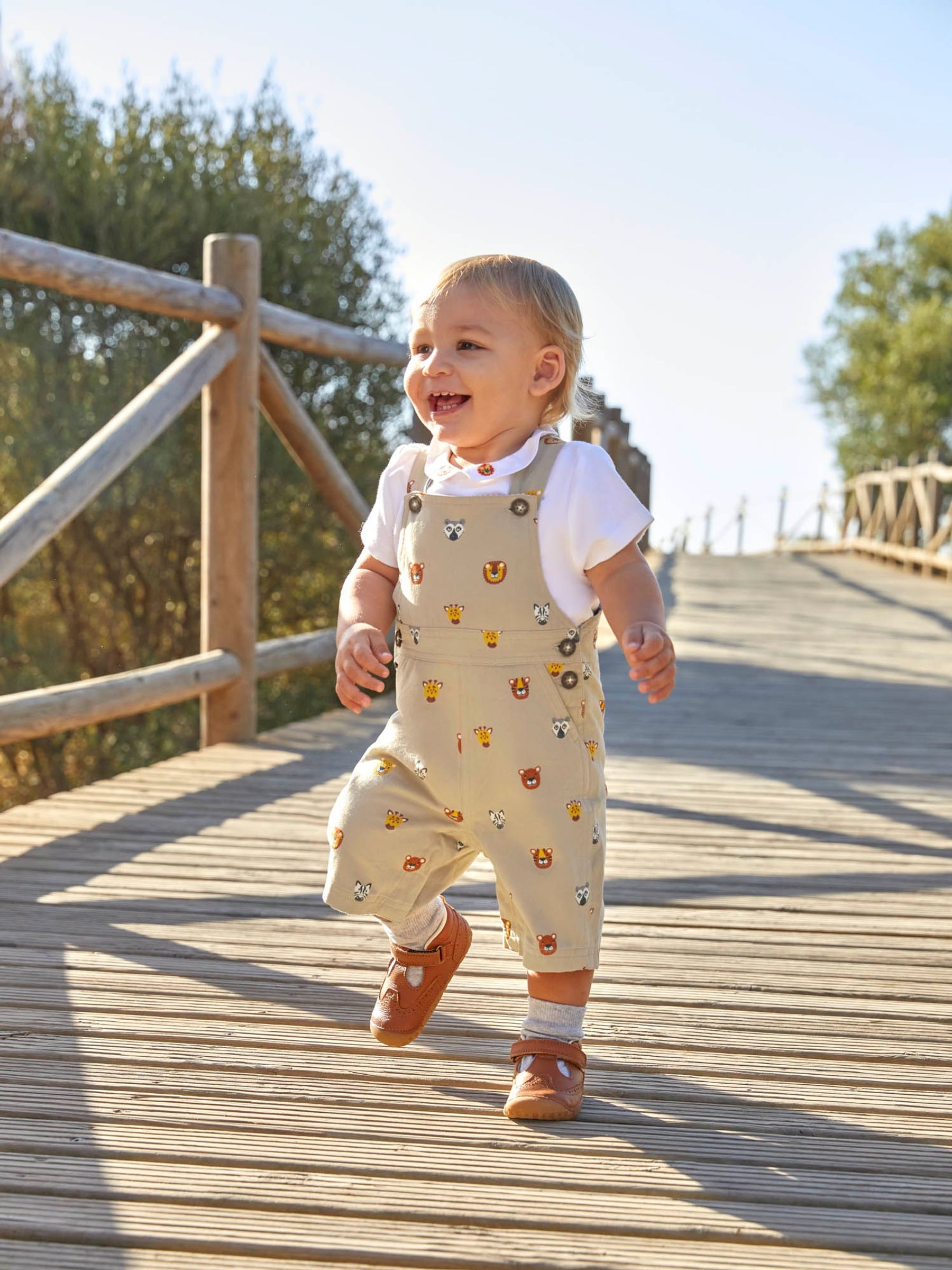 Stone Safari Animal Print Short Dungarees - Image 2 of 4