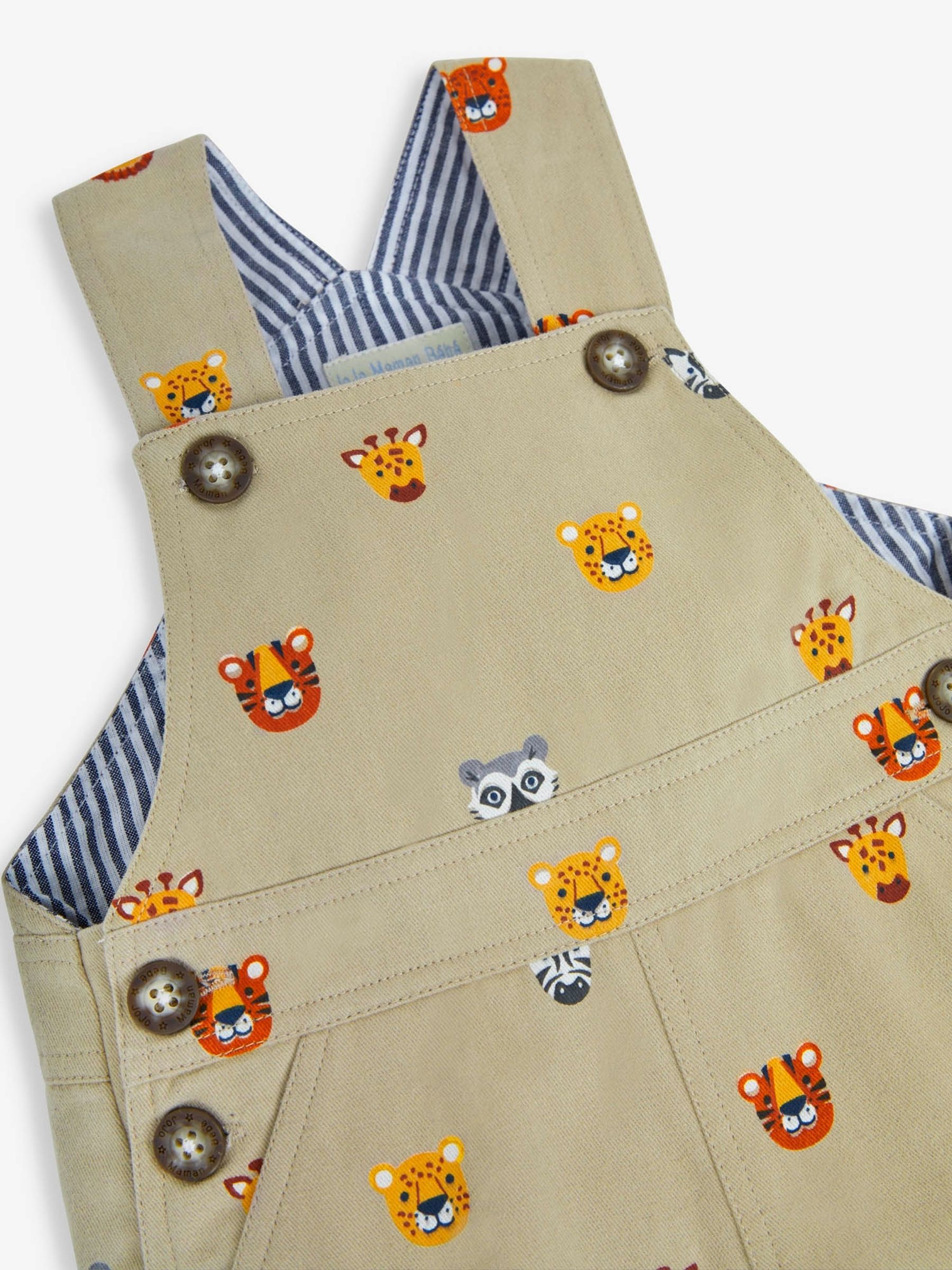 Stone Safari Animal Print Short Dungarees - Image 4 of 4