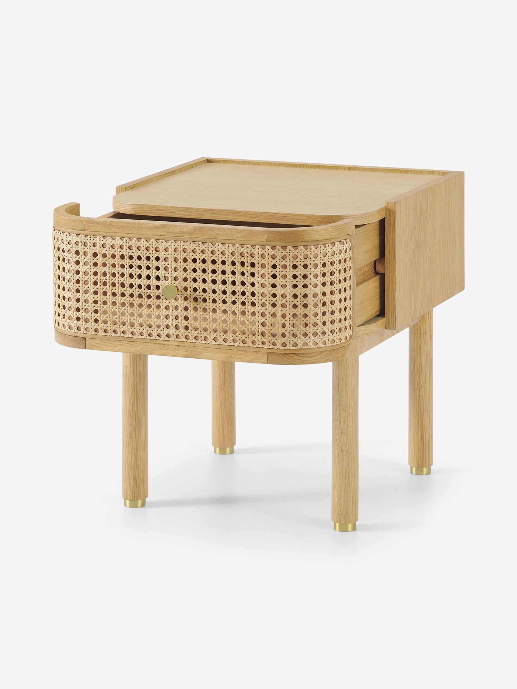 Ankhara Bedside in Natural Oak and Rattan - Image 2 of 3