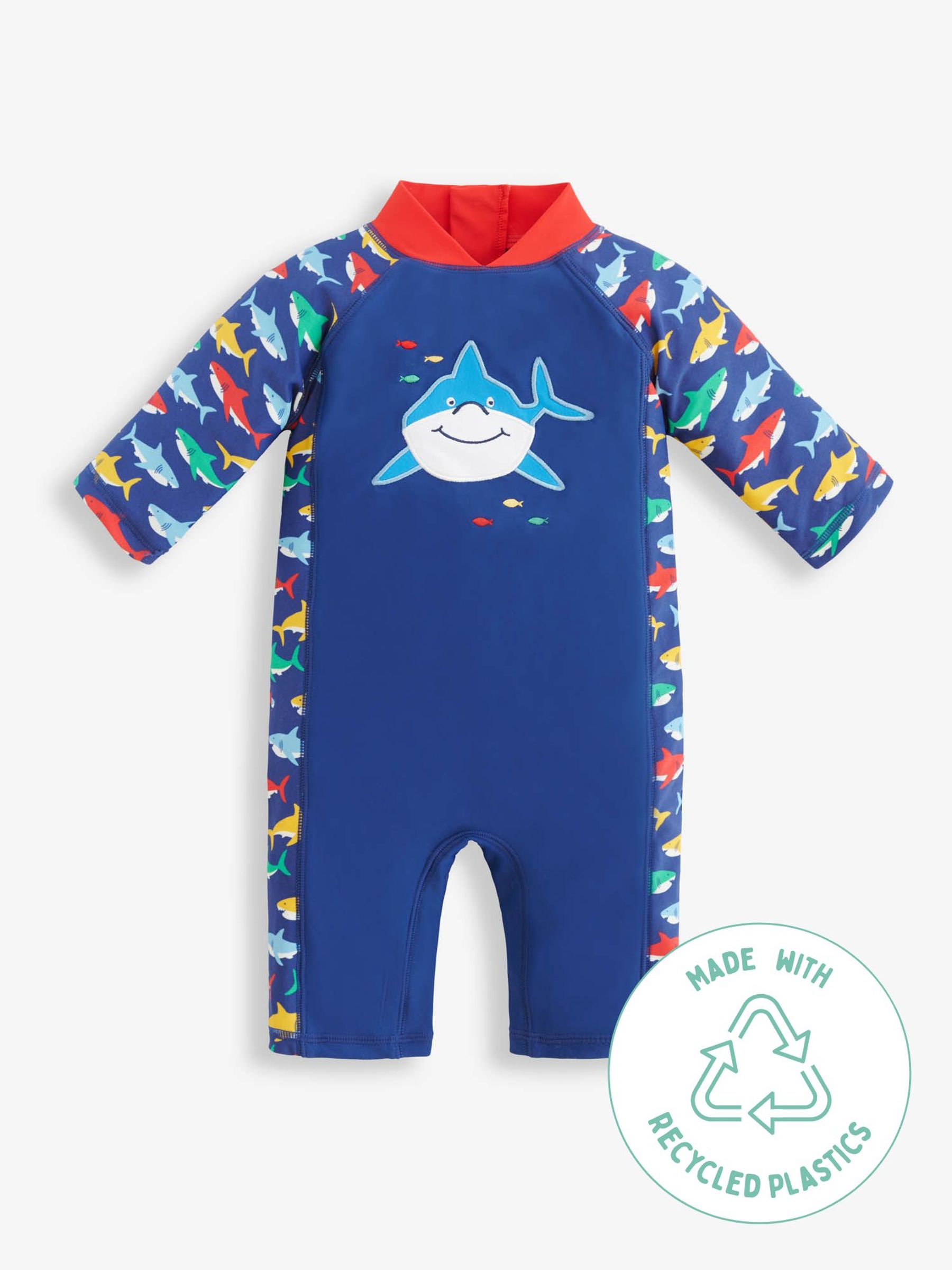 Navy Blue Shark UPF 50 1-Piece Sun Protection Suit - Image 1 of 3