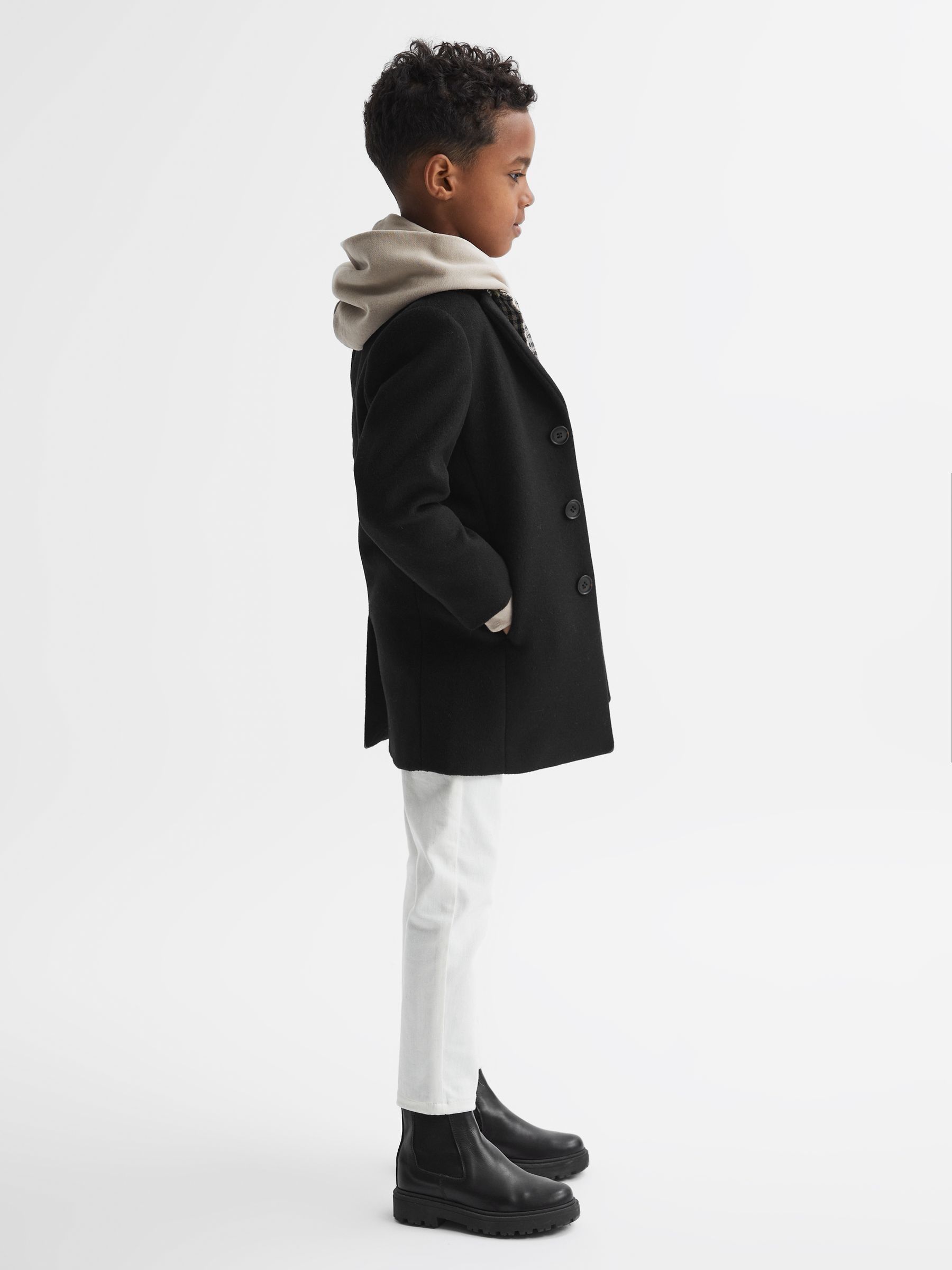 13-14 yrs Single Breasted Overcoat in Black - Image 3 of 7
