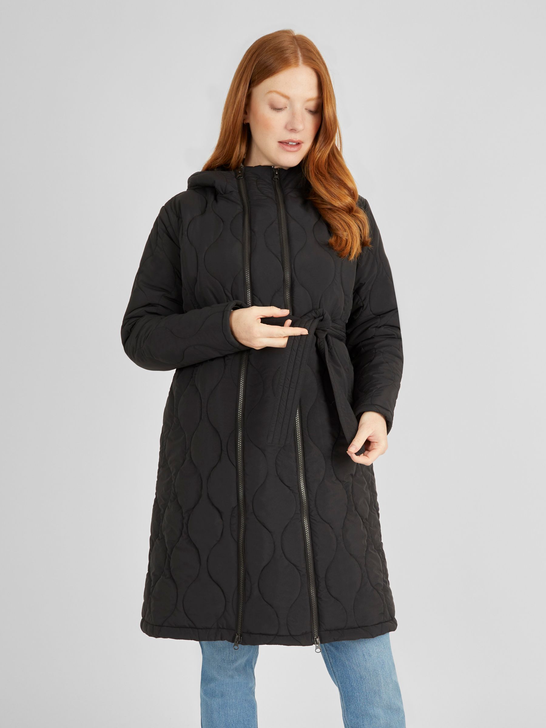 Khaki Green 2-in-1 Quilted Maternity Puffer Coat - Image 3 of 6