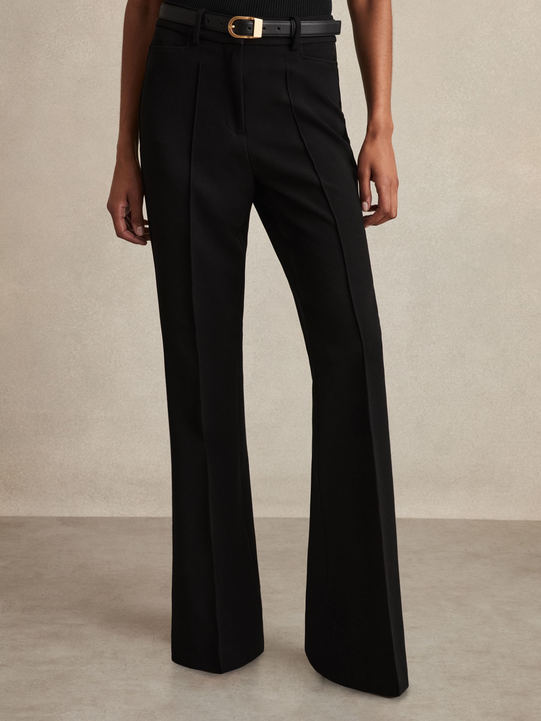 Flared Suit Trousers in Black - Image 4 of 7