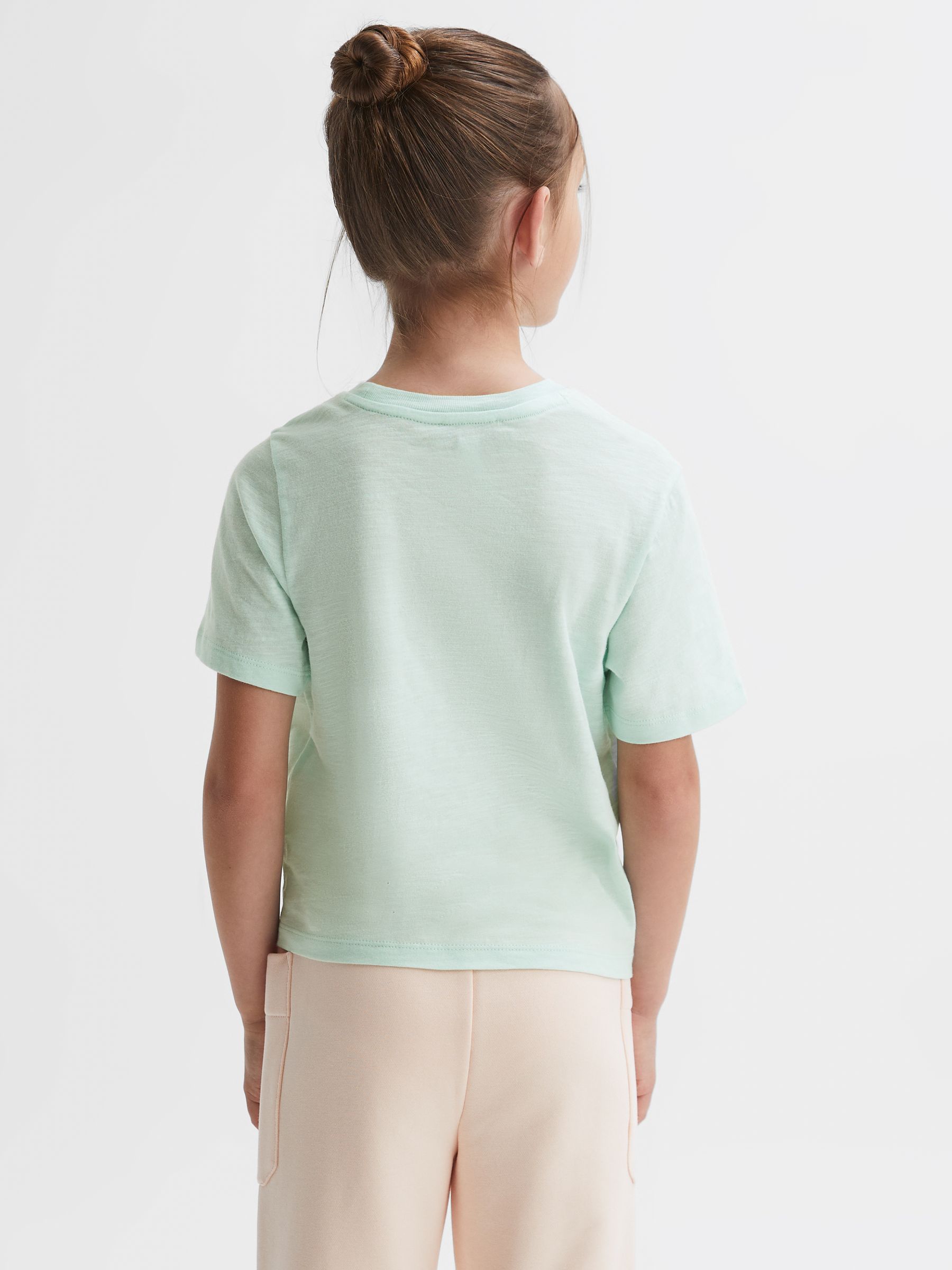 4-9 yrs Embellished Crew Neck T-Shirt in Sage - Image 5 of 6
