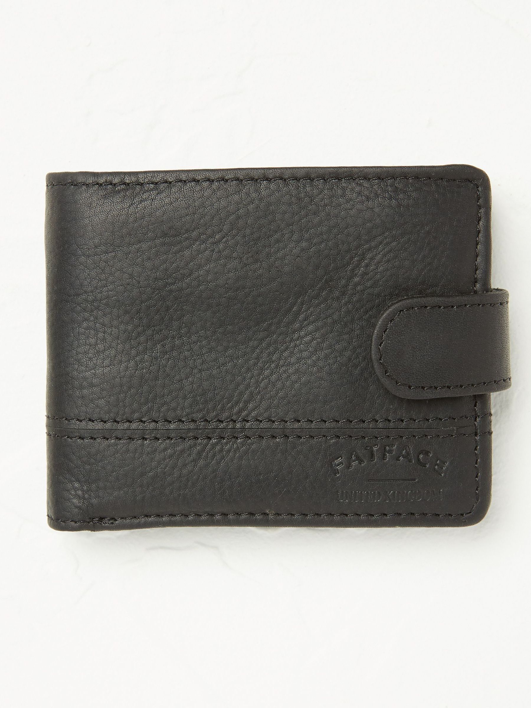 Black Seamed Leather Wallet - Image 1 of 2