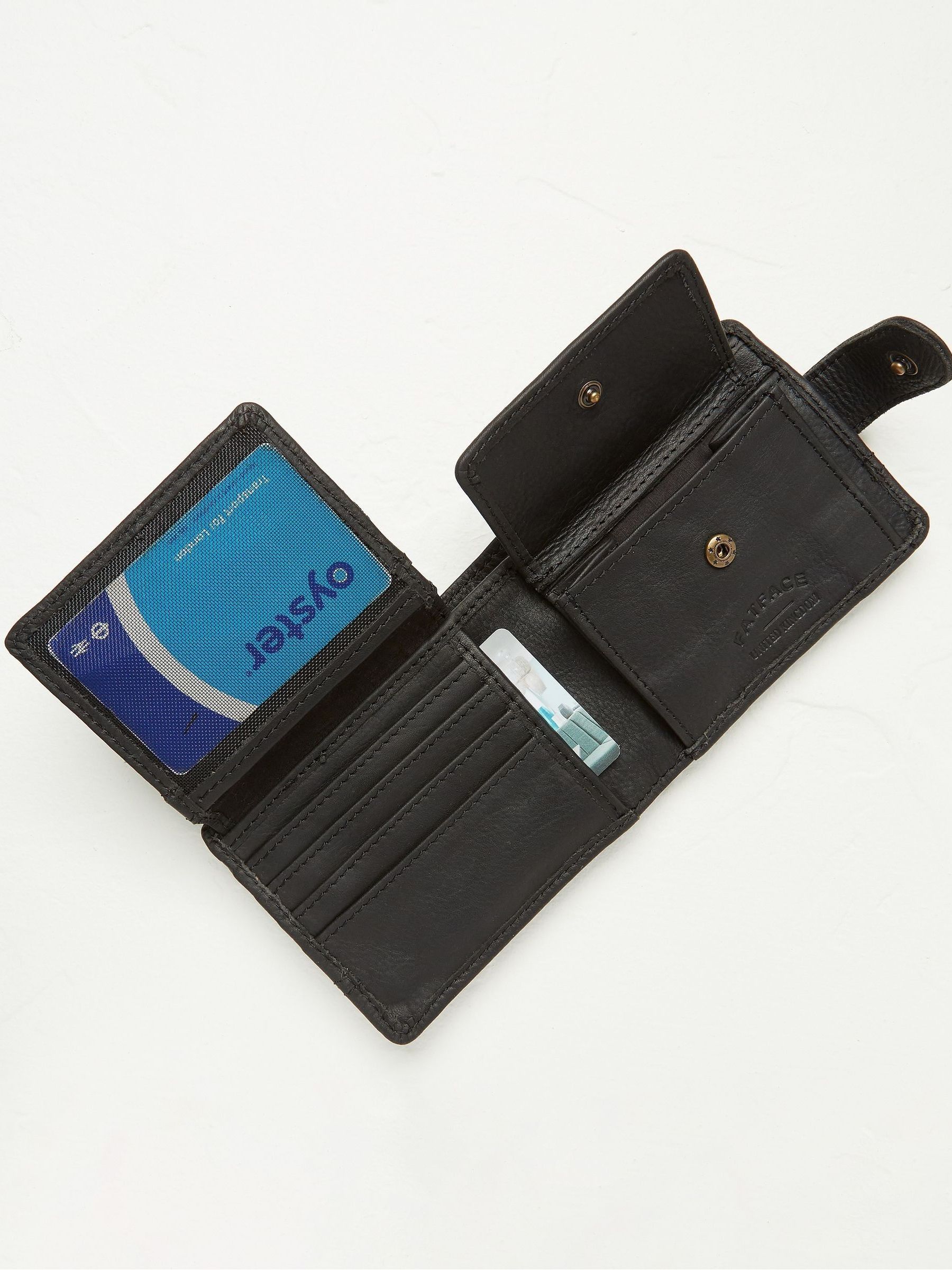 Black Seamed Leather Wallet - Image 2 of 2