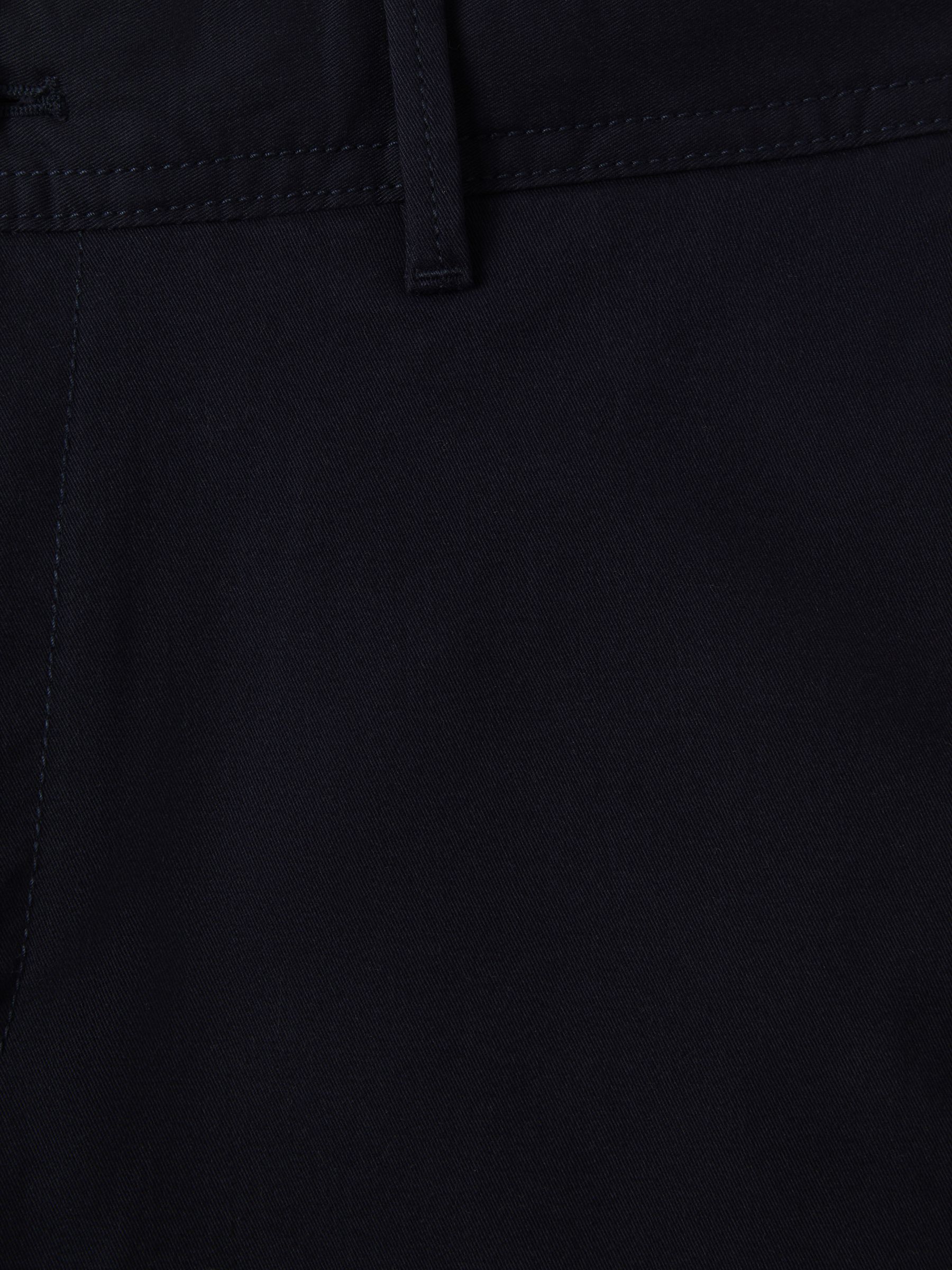 Slim Fit Washed Cotton Blend Chinos in Navy - Image 6 of 6