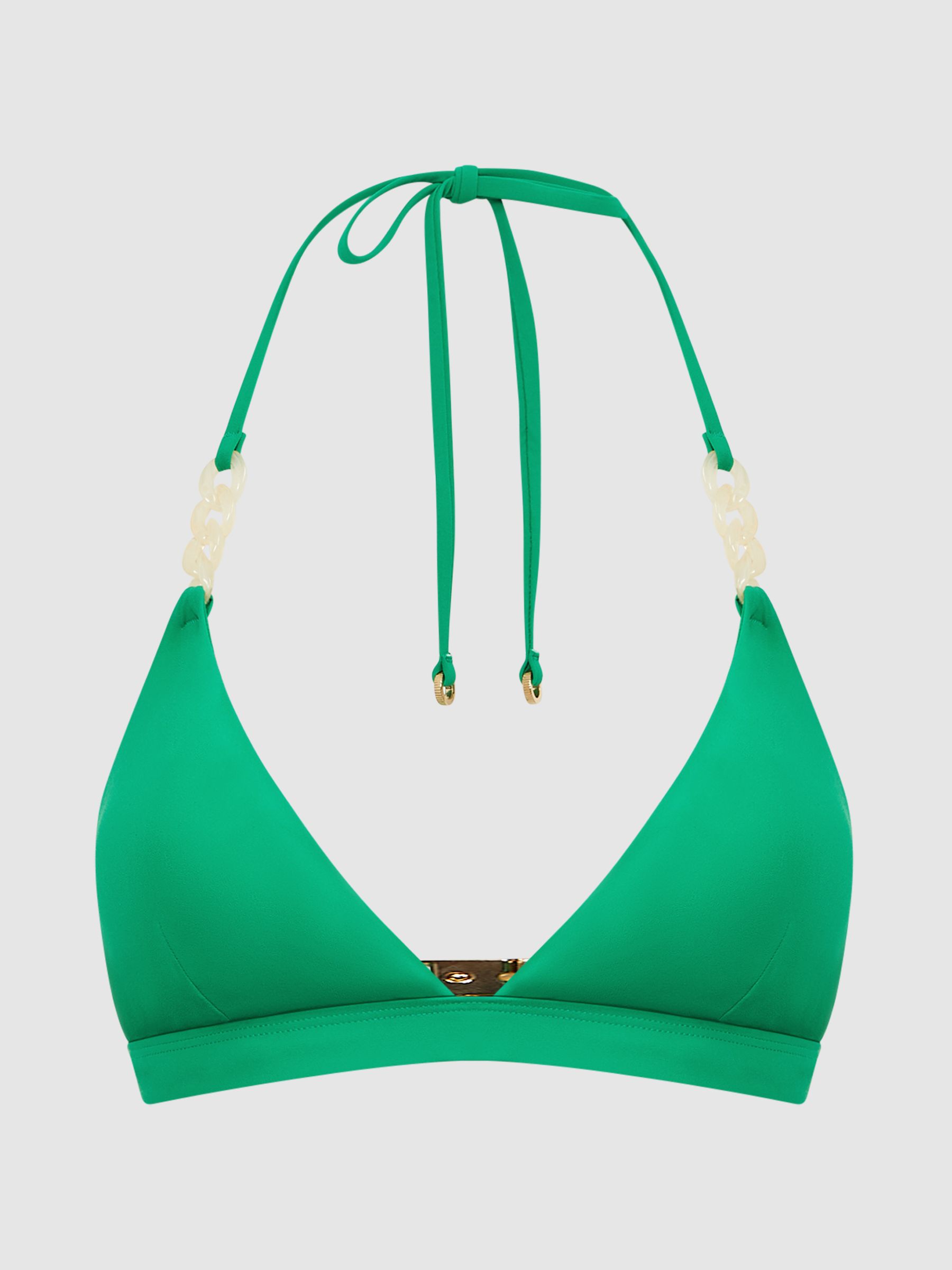 Triangle Bikini Top in Green - Image 2 of 5
