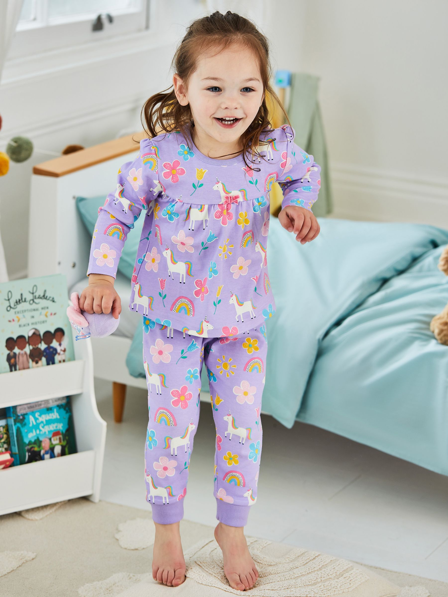 Lilac Girls' Unicorn Glow-In-The-Dark  Pyjamas - Image 1 of 9