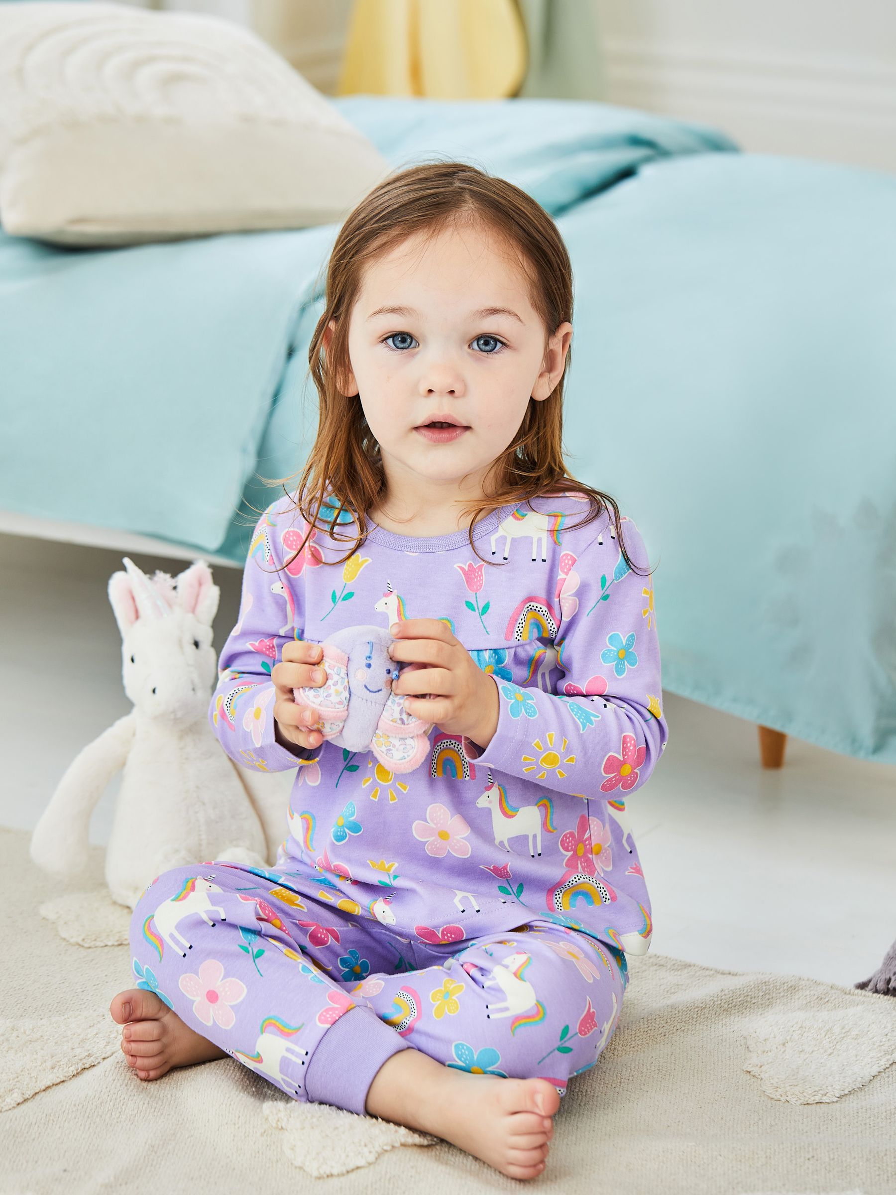 Lilac Girls' Unicorn Glow-In-The-Dark  Pyjamas - Image 2 of 9