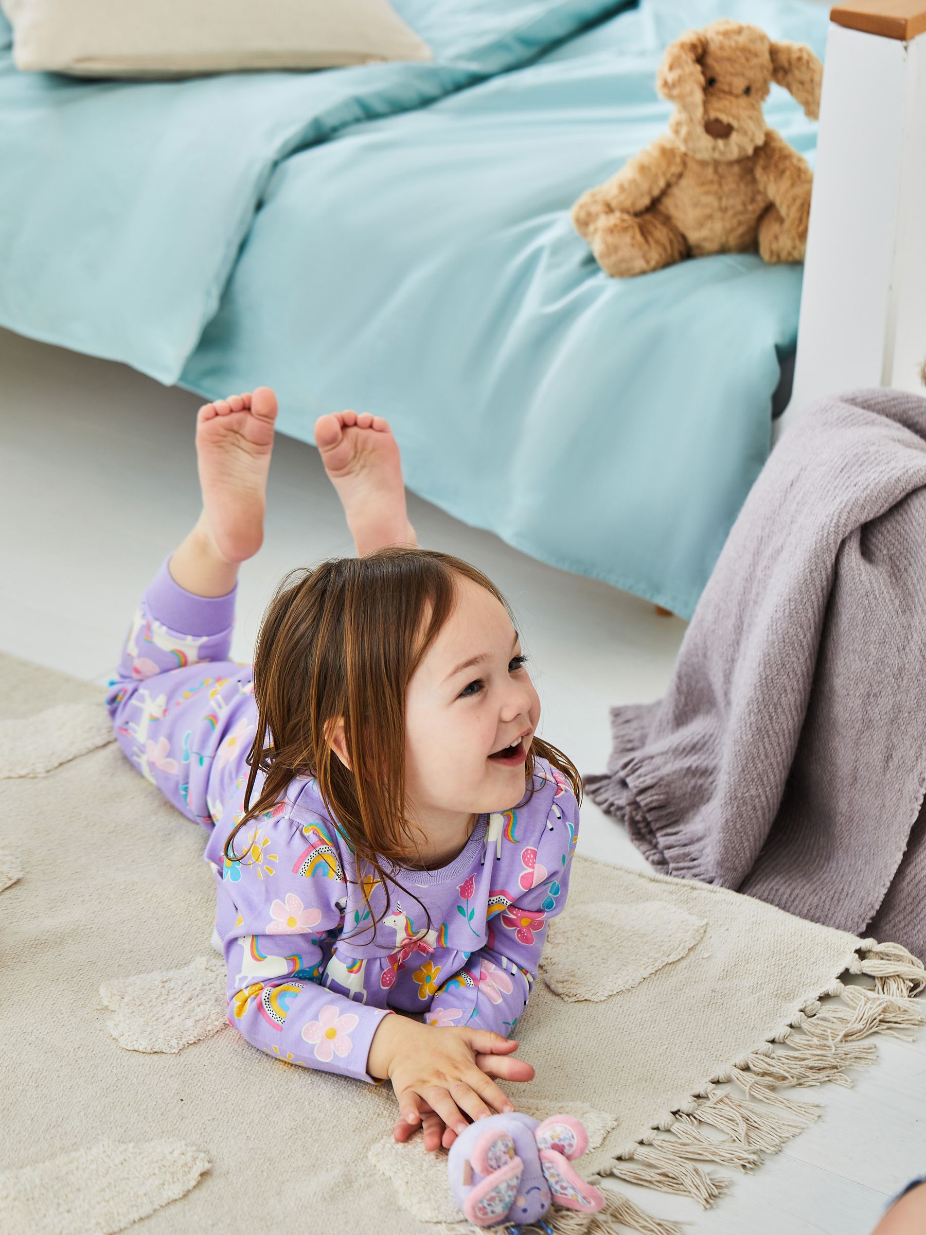 Lilac Girls' Unicorn Glow-In-The-Dark  Pyjamas - Image 3 of 9