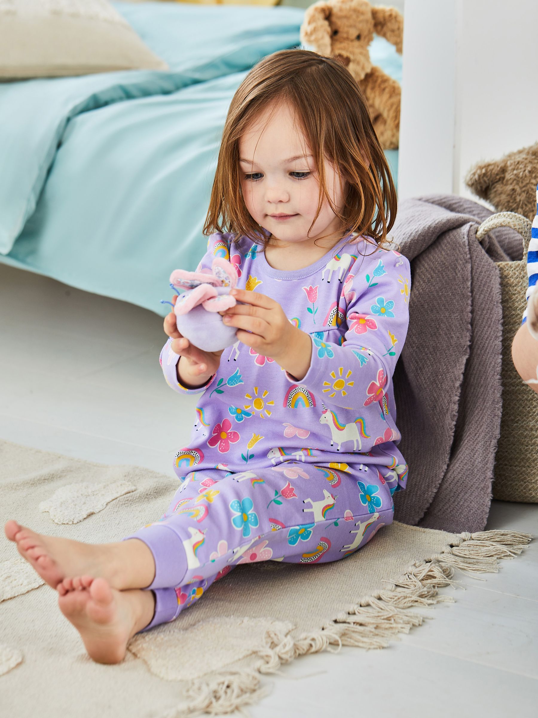Lilac Girls' Unicorn Glow-In-The-Dark  Pyjamas - Image 4 of 9