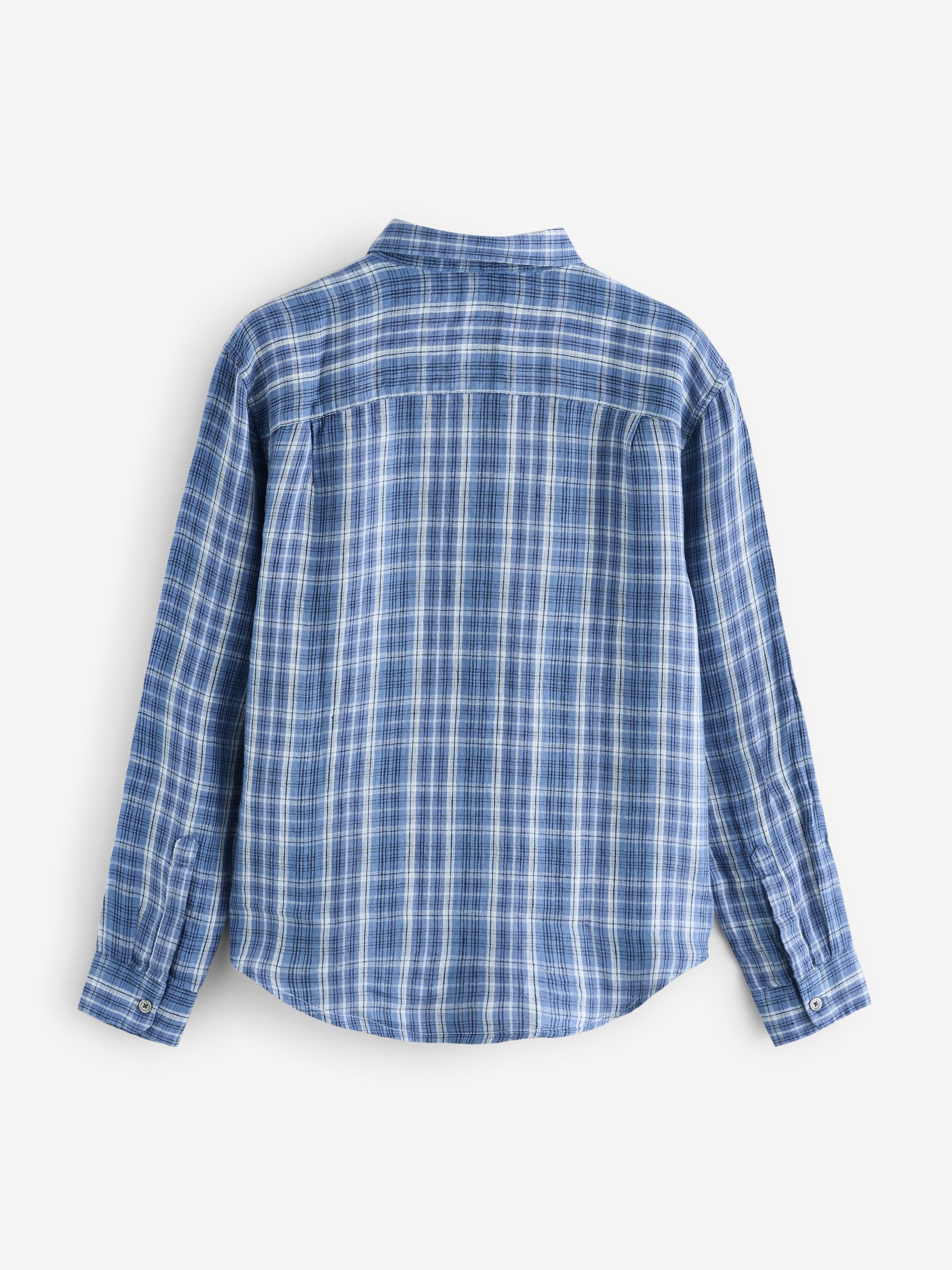 Blue Check Linen Relaxed Shirt - Image 2 of 4