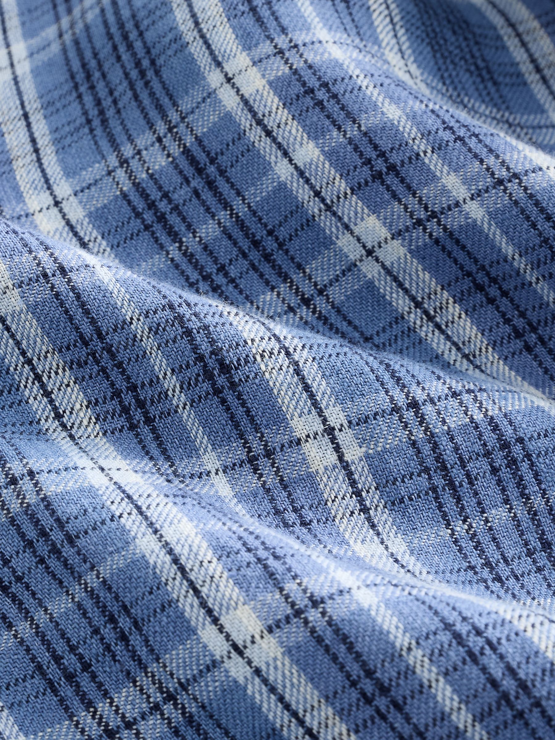 Blue Check Linen Relaxed Shirt - Image 3 of 4