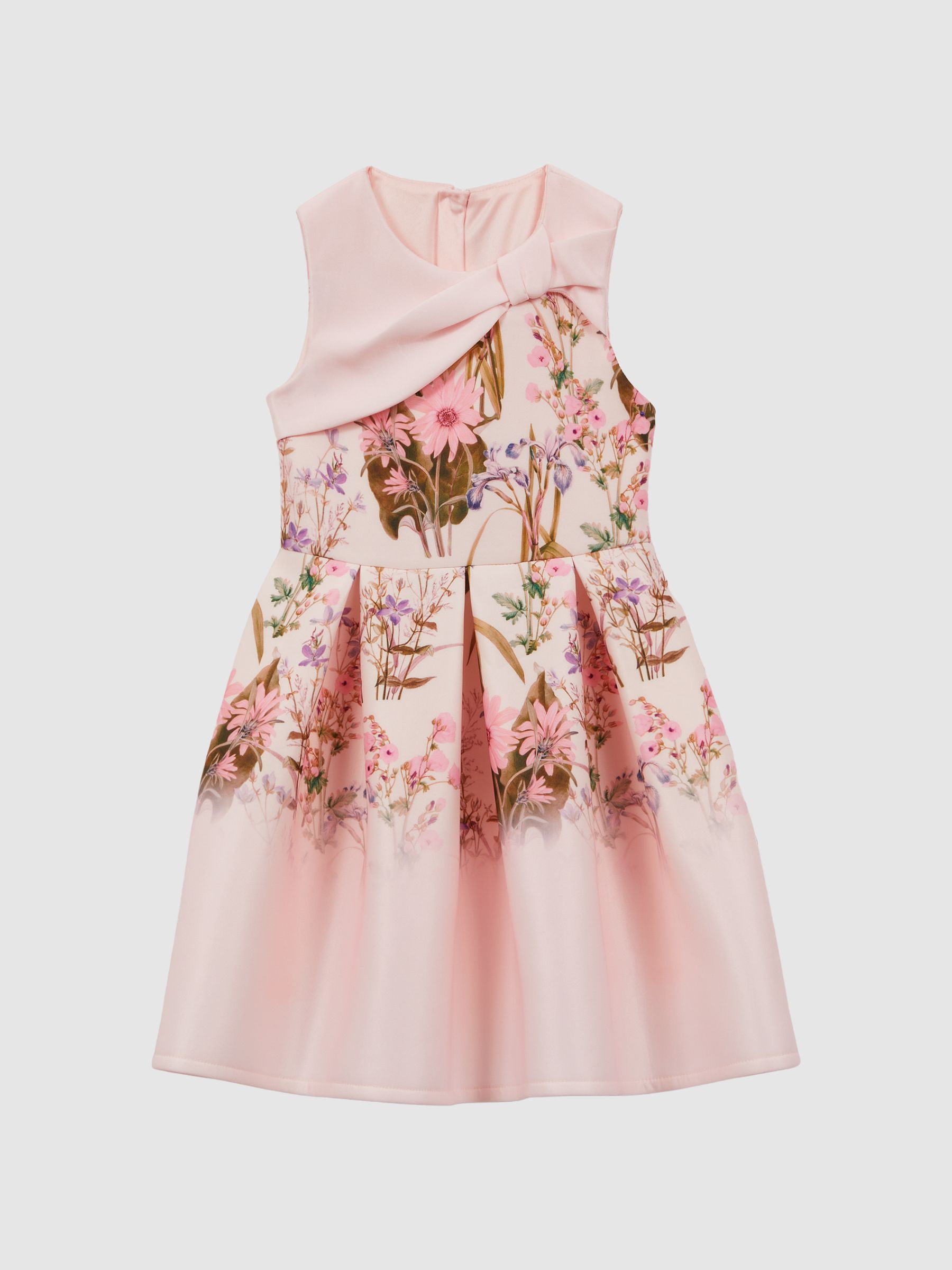 Junior Scuba Floral Printed Dress in Multi - Image 2 of 5 Junior Scuba Floral Printed Dress in Multi - Image 2 of 5