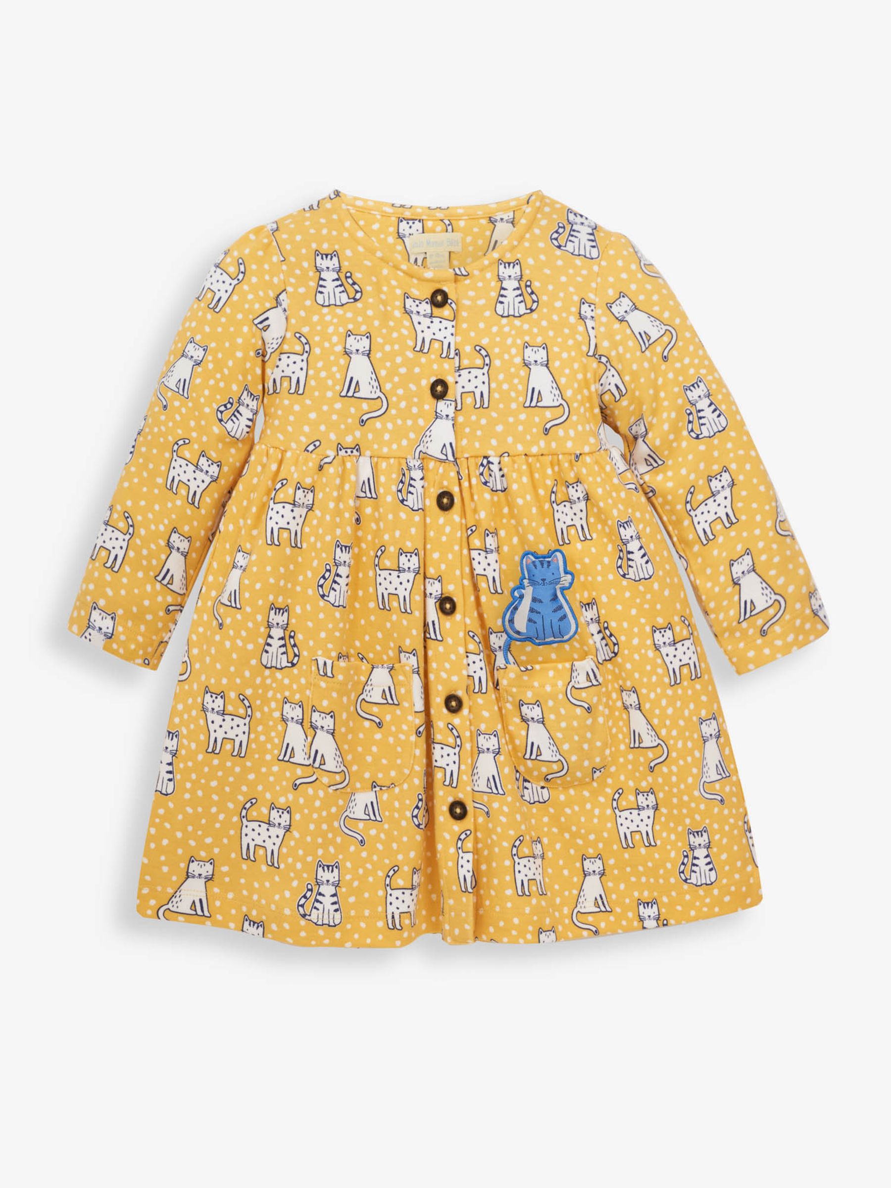 Yellow Girls Cat Pet in Pocket Dress - Image 1 of 4