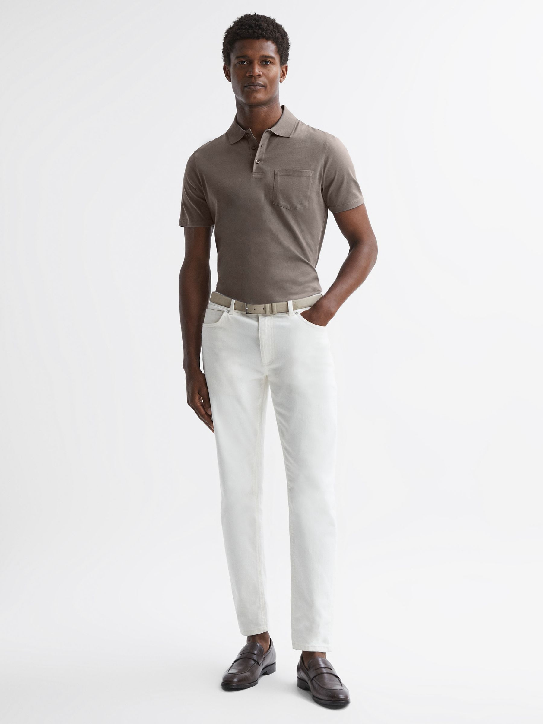 Short Sleeve Polo T-Shirt in Dove Grey - Image 4 of 5