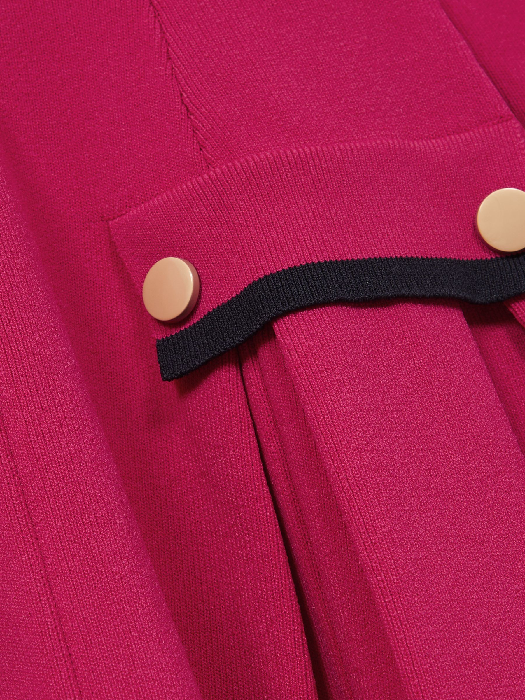 4-9 yrs Knitted Flared Dress in Bright Pink - Image 6 of 6
