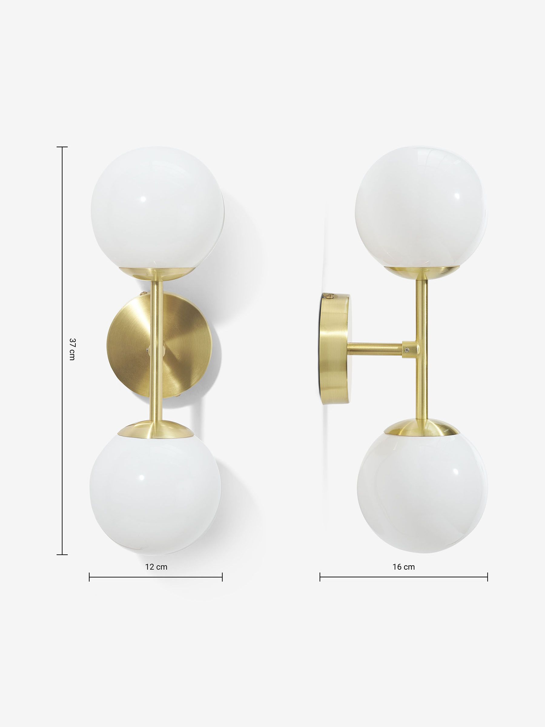 Globe Wall Light in Brass/Opal - Image 3 of 3