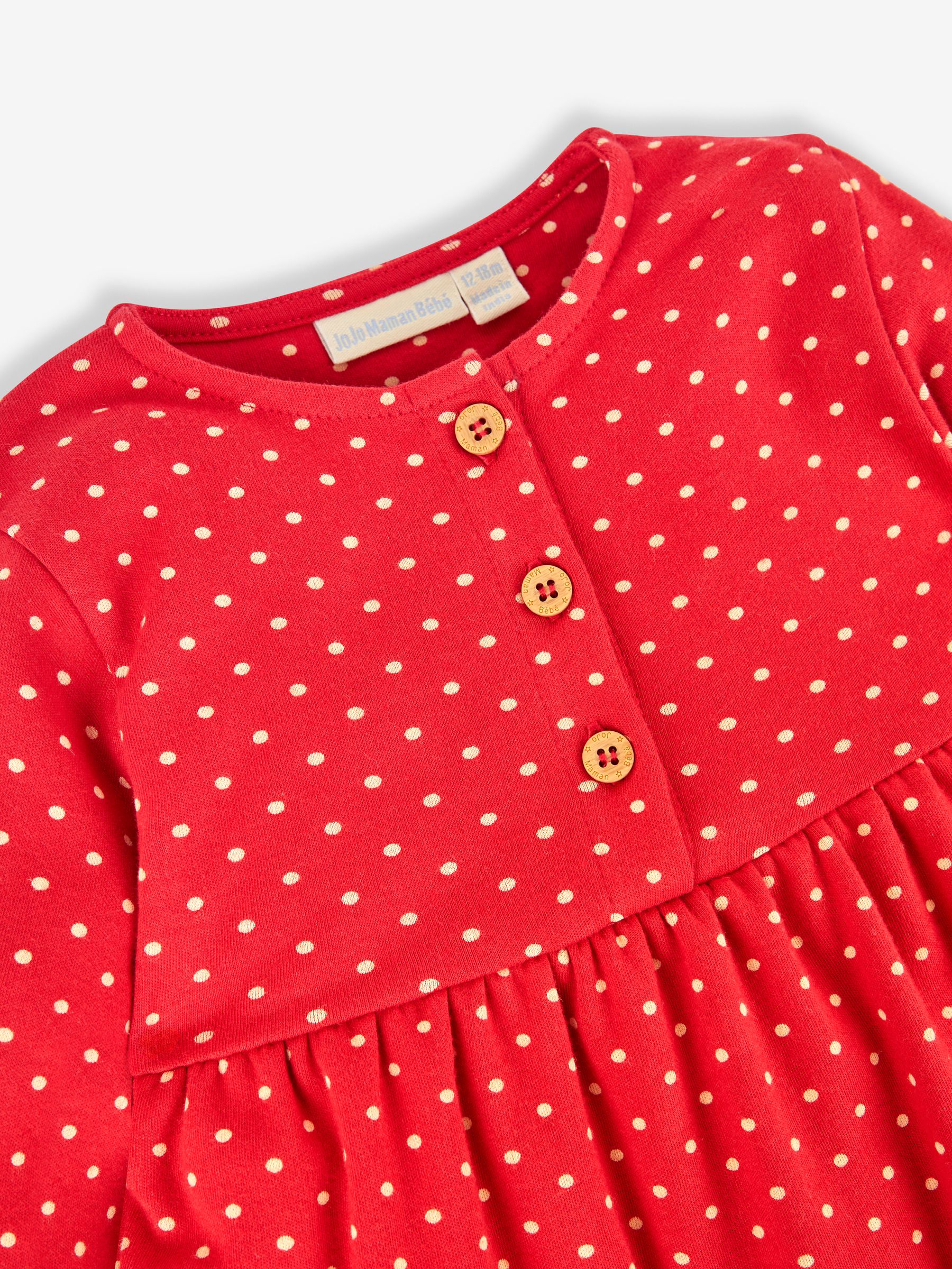 Red Reindeer Appliqué Button Front Dress - Image 3 of 3