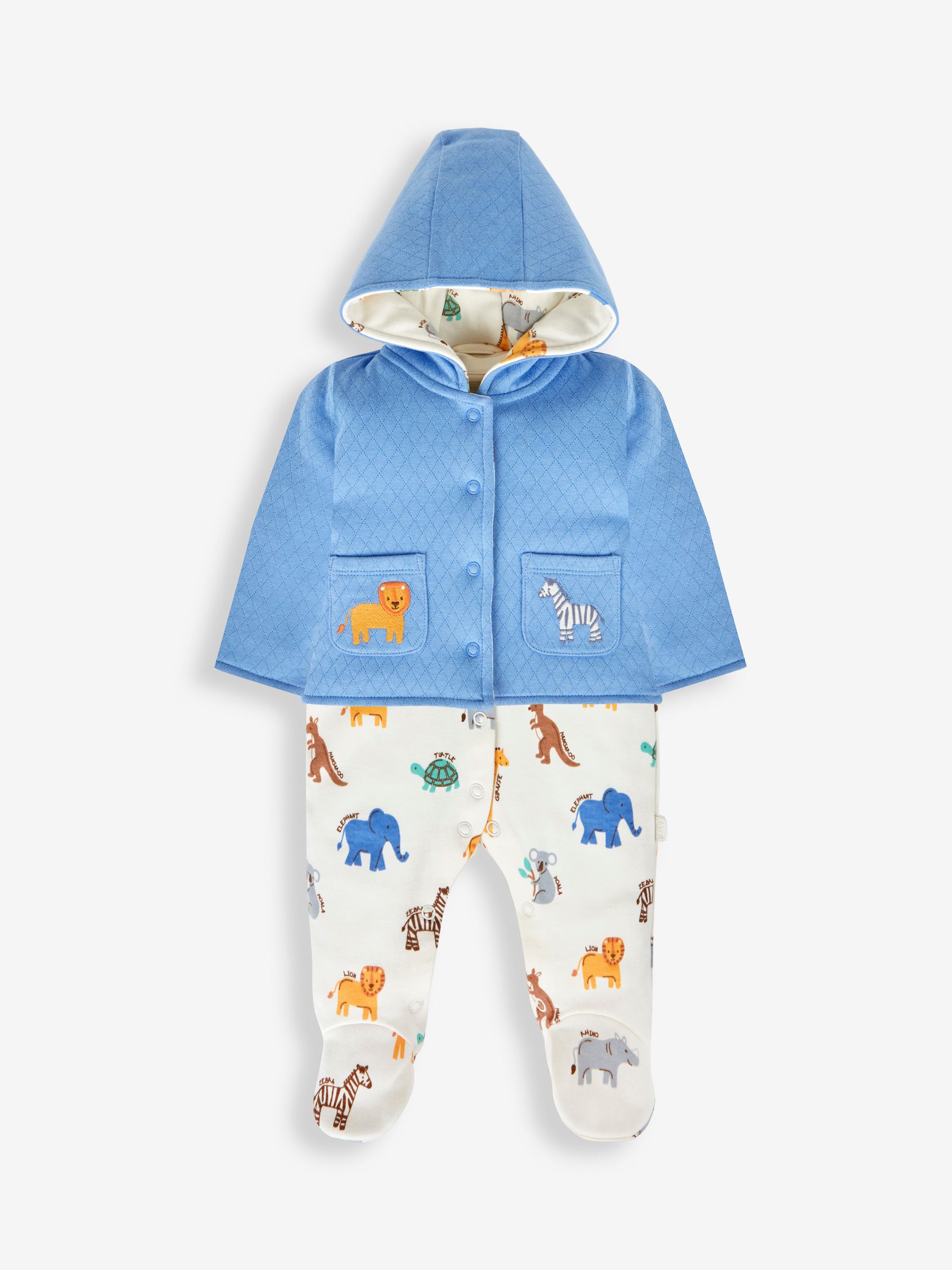 Blue 2-Piece Safari Sleepsuit & Jacket Set - Image 1 of 6