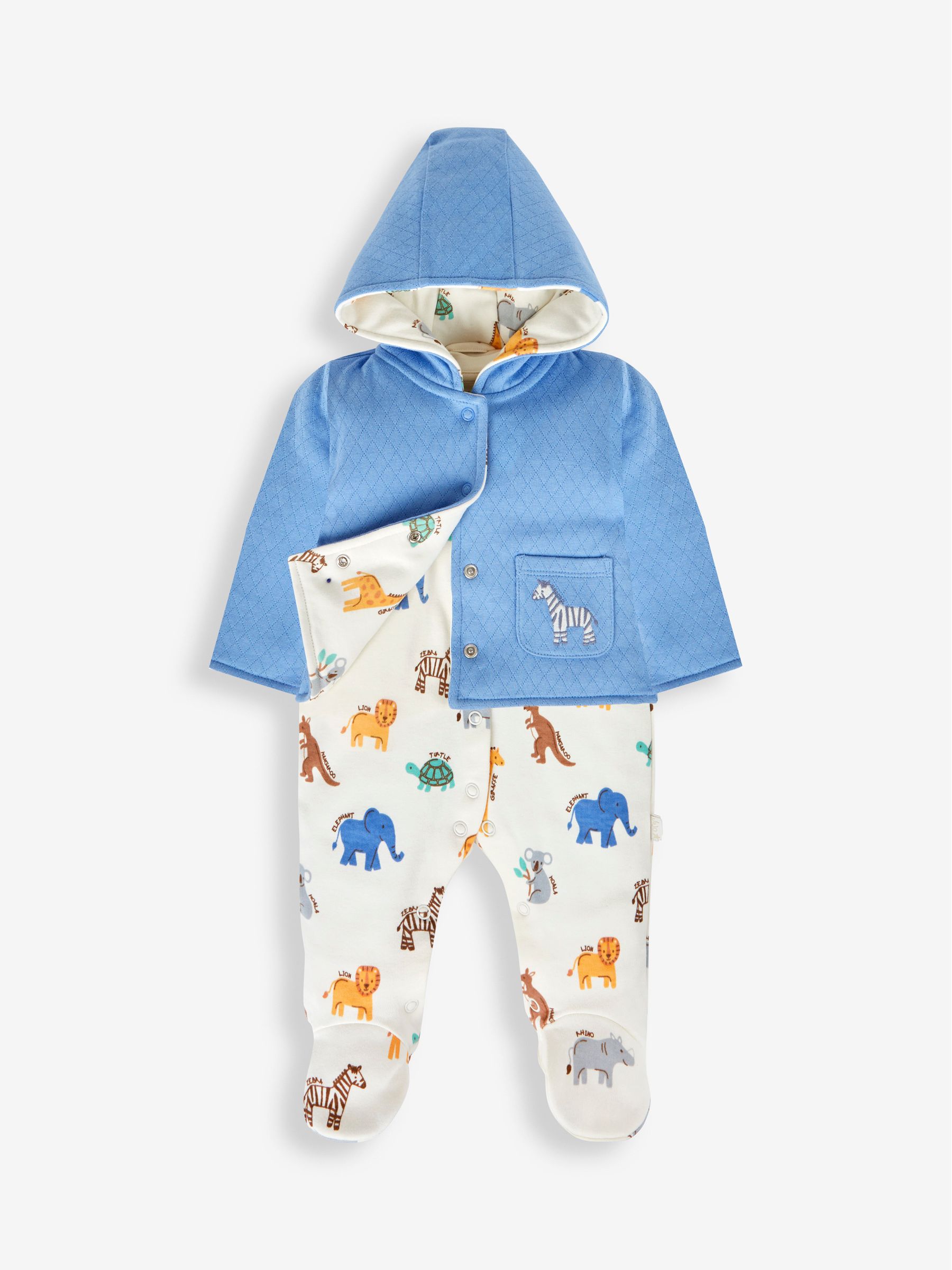 Blue 2-Piece Safari Sleepsuit & Jacket Set - Image 2 of 6