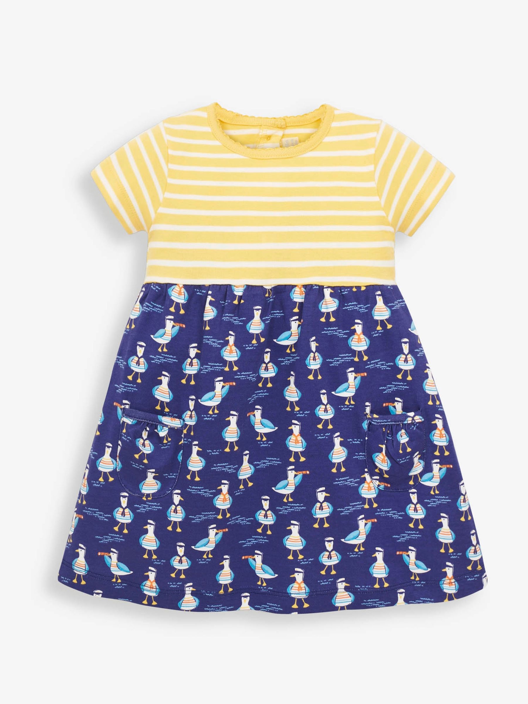 Denim Girls' Stripe & Seagull Print Pet in Pocket Dress - Image 1 of 2