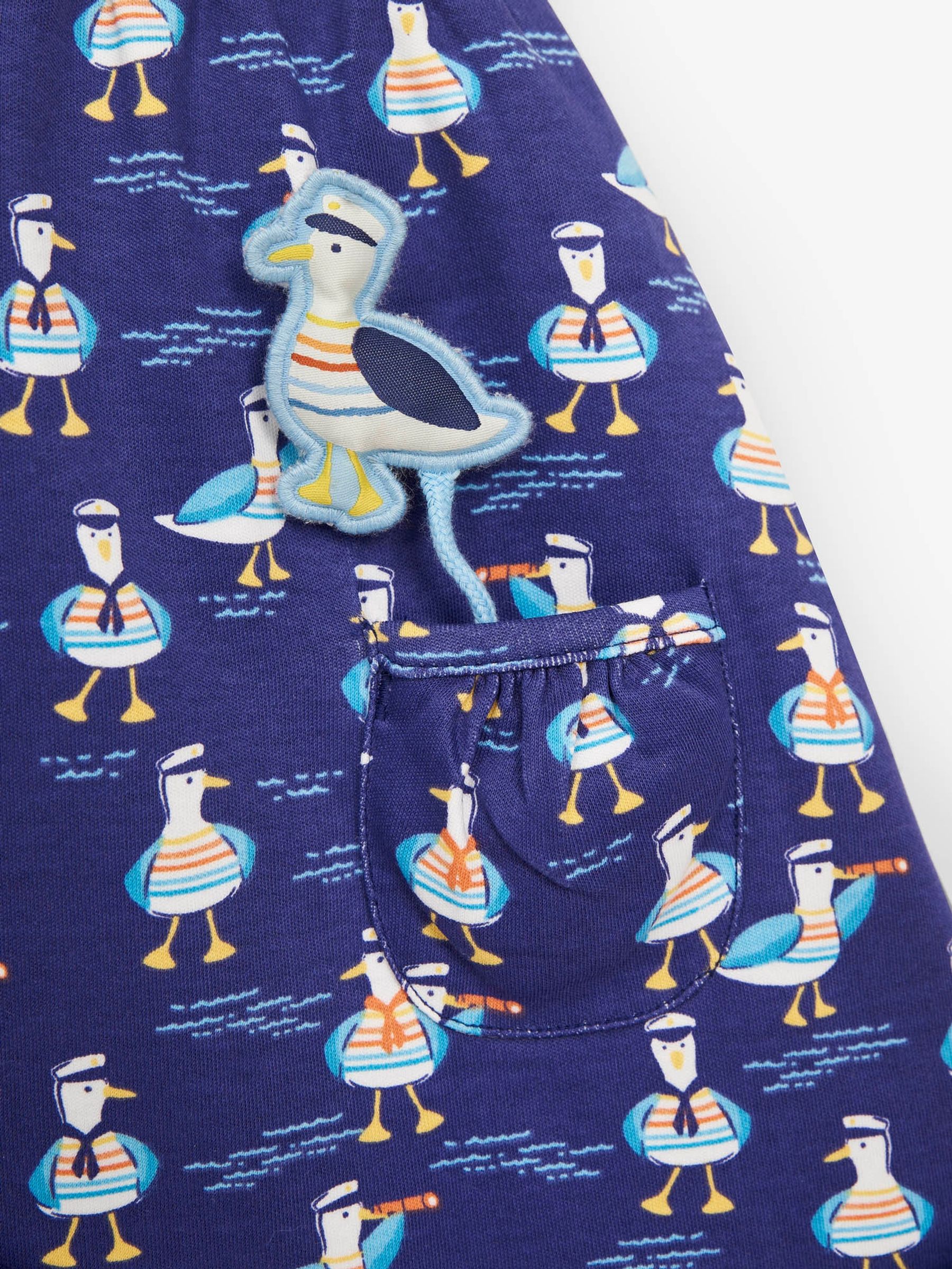 Denim Girls' Stripe & Seagull Print Pet in Pocket Dress - Image 2 of 2
