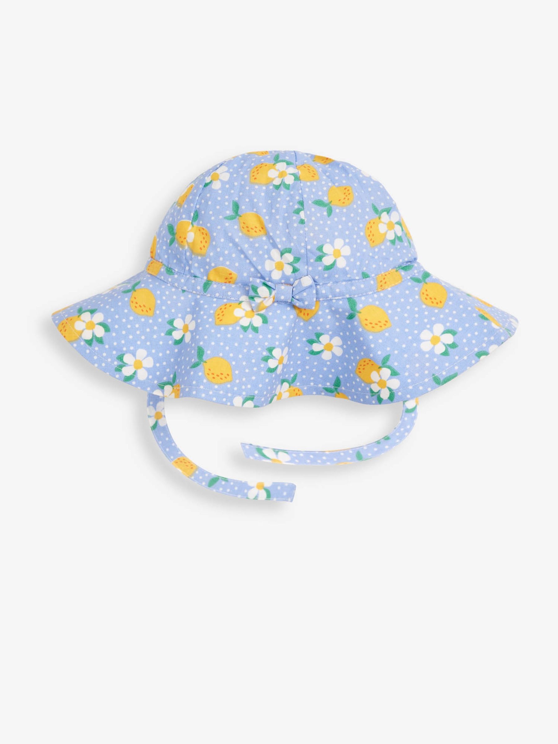 Blue Floral Floppy Sun Hat - Image 1 of 2