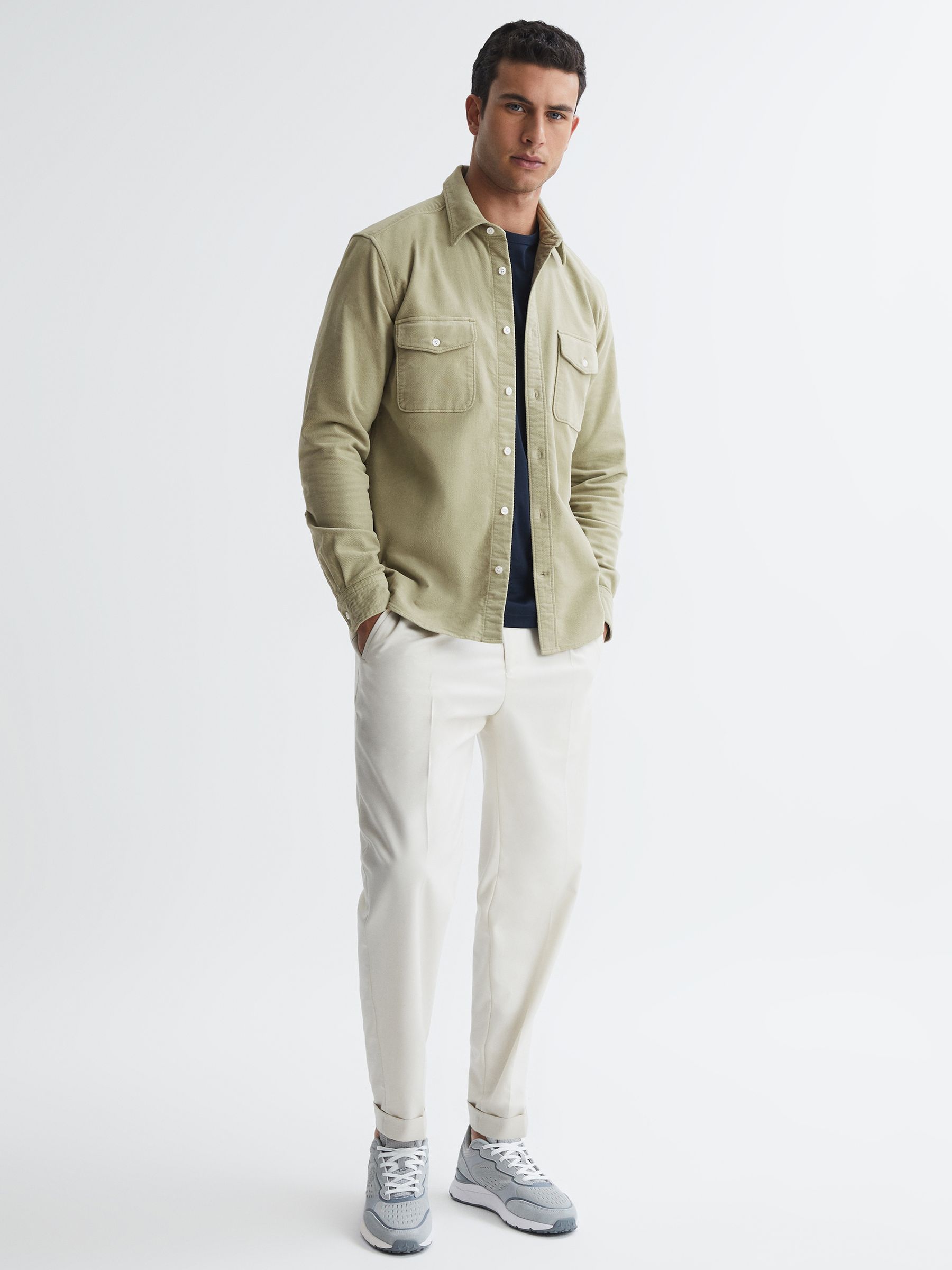 Corduroy Twin Pocket Overshirt in Mint - Image 3 of 4