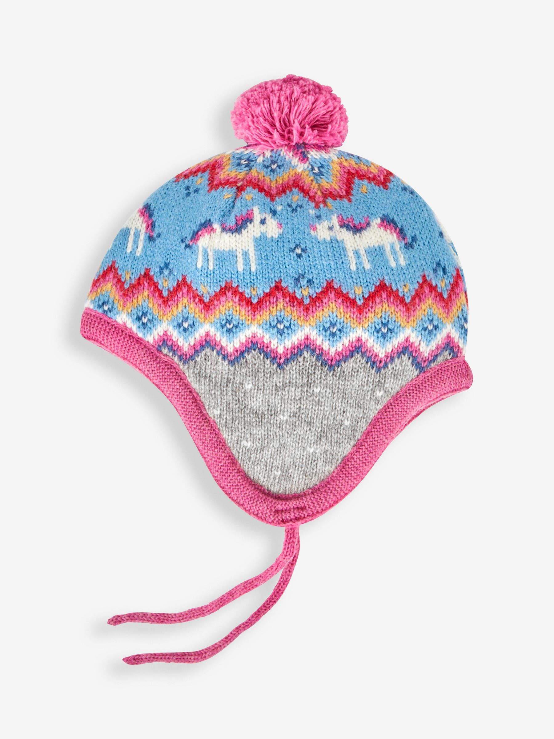 Grey Unicorn Fair Isle Pattern Hat - Image 1 of 2