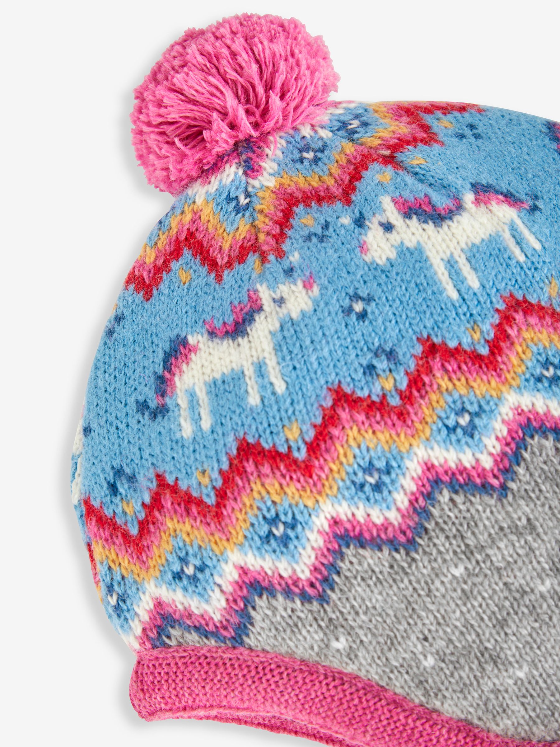 Grey Unicorn Fair Isle Pattern Hat - Image 2 of 2