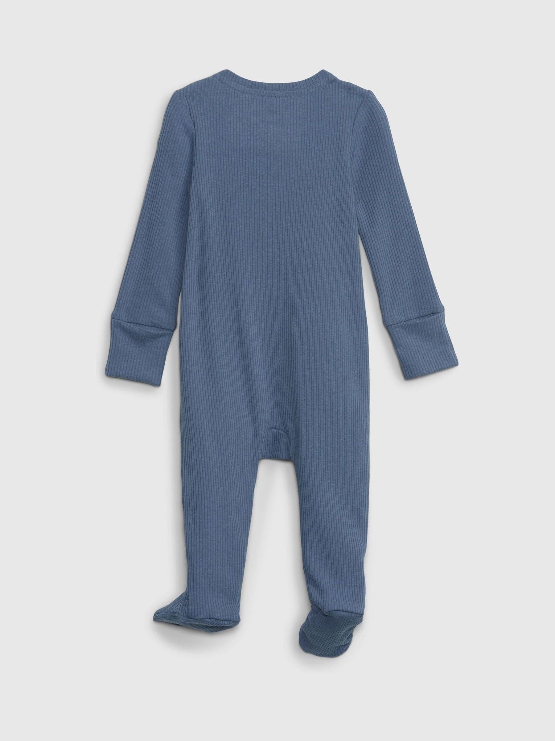 Blue First Favourites Ribbed Footed Sleepsuit (Newborn-9mths) - Image 2 of 3