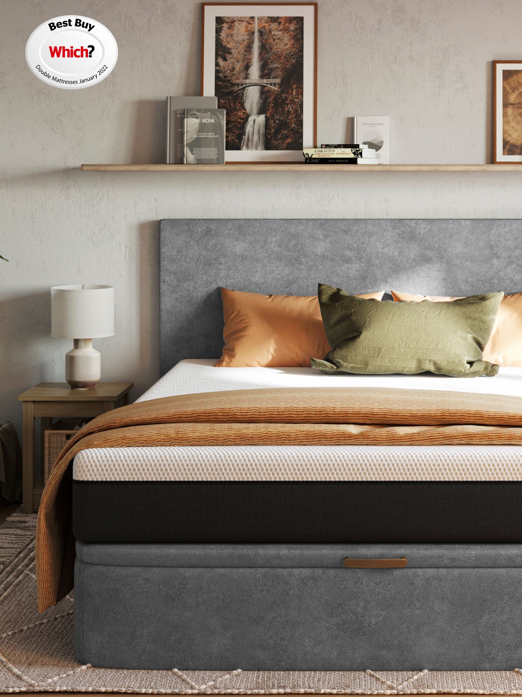 Emma Grey Grey Premium Mattress - Image 1 of 4