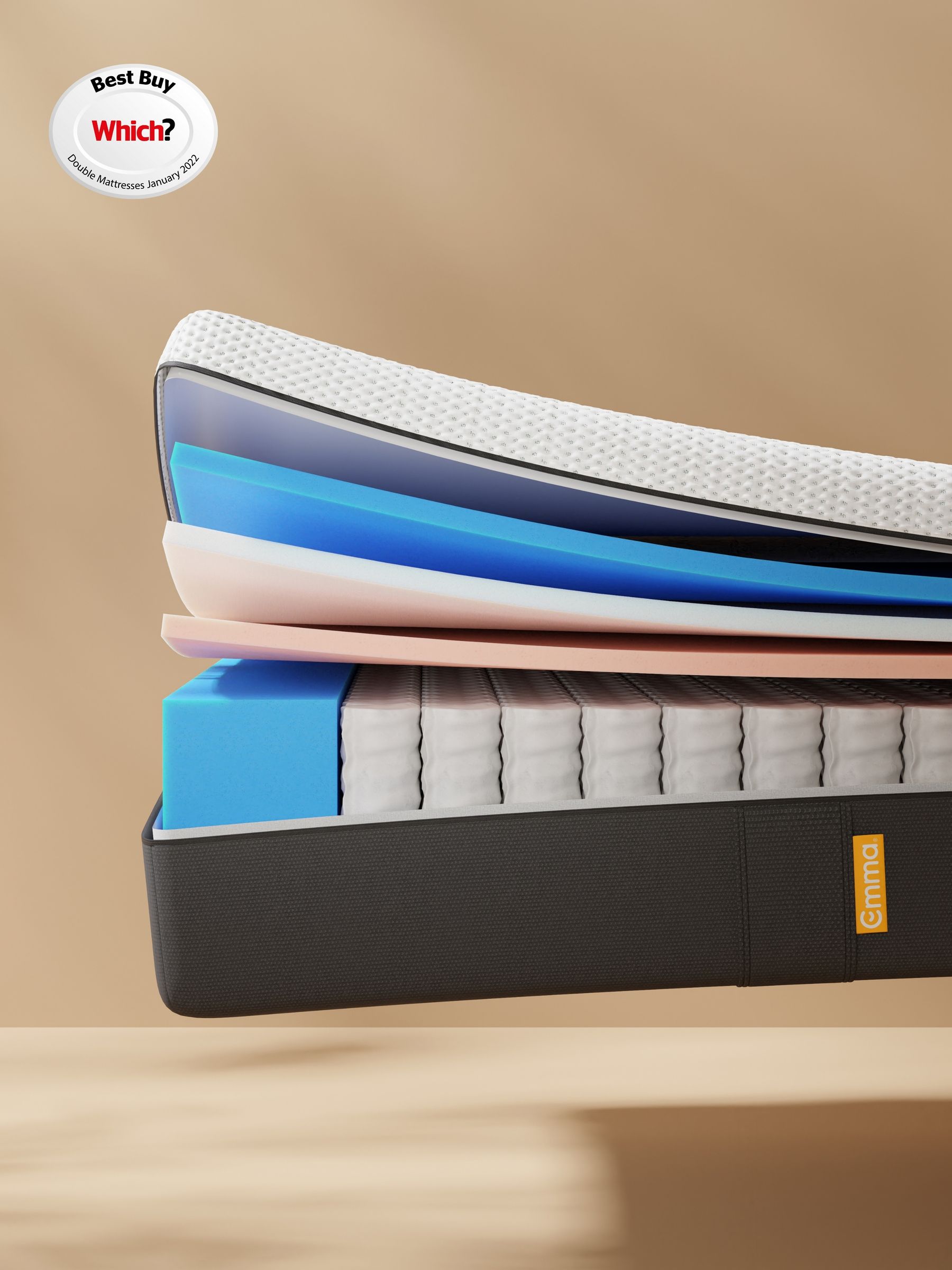 Emma Grey Grey Premium Mattress - Image 3 of 4