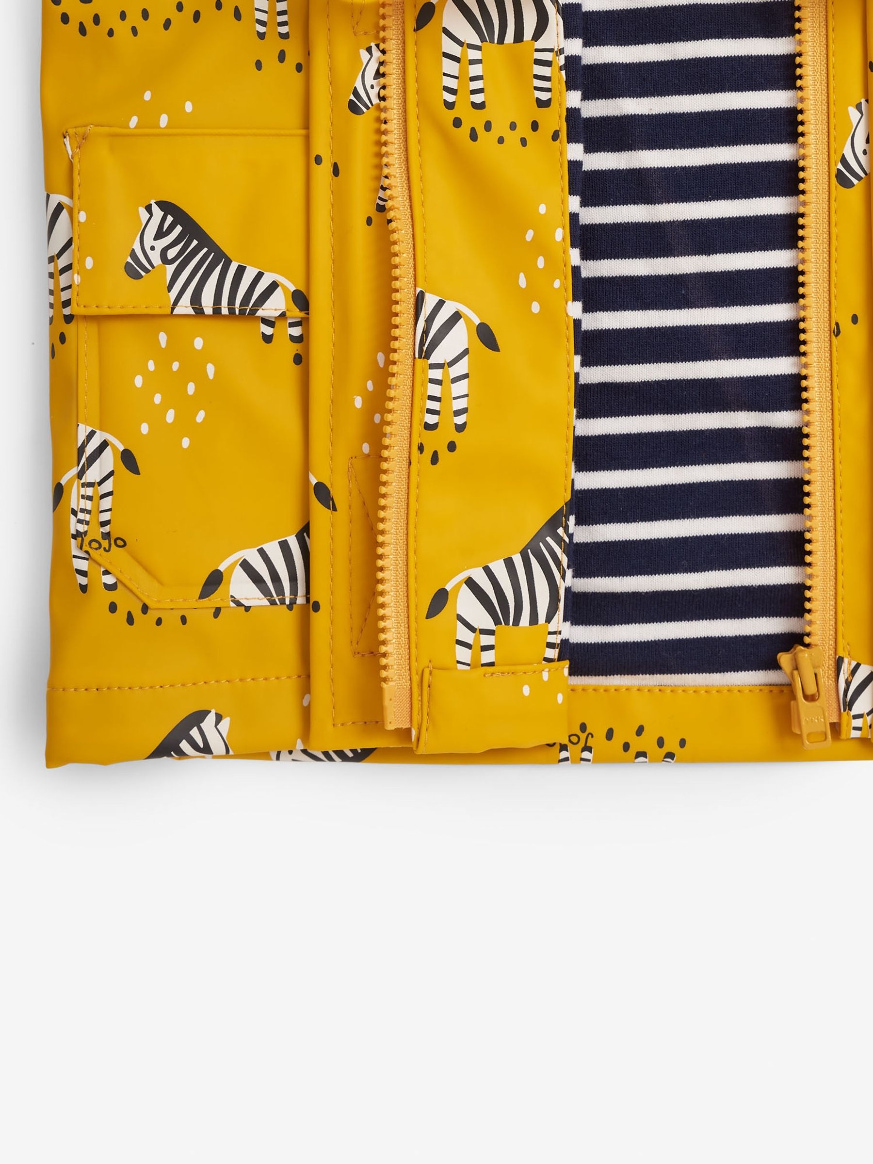 Mustard Kids' Zebra Print Waterproof Jacket - Image 3 of 5