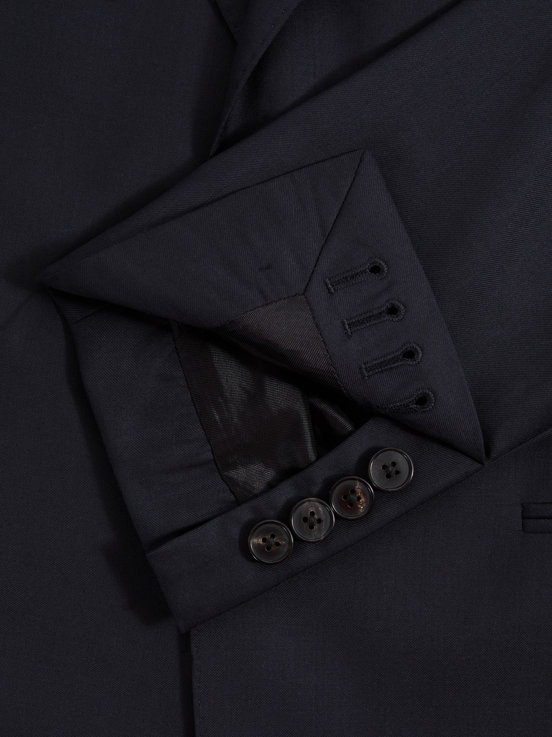 Atelier Wool Cashmere Slim Fit Single Breasted Blazer in Midnight Navy - Image 8 of 8